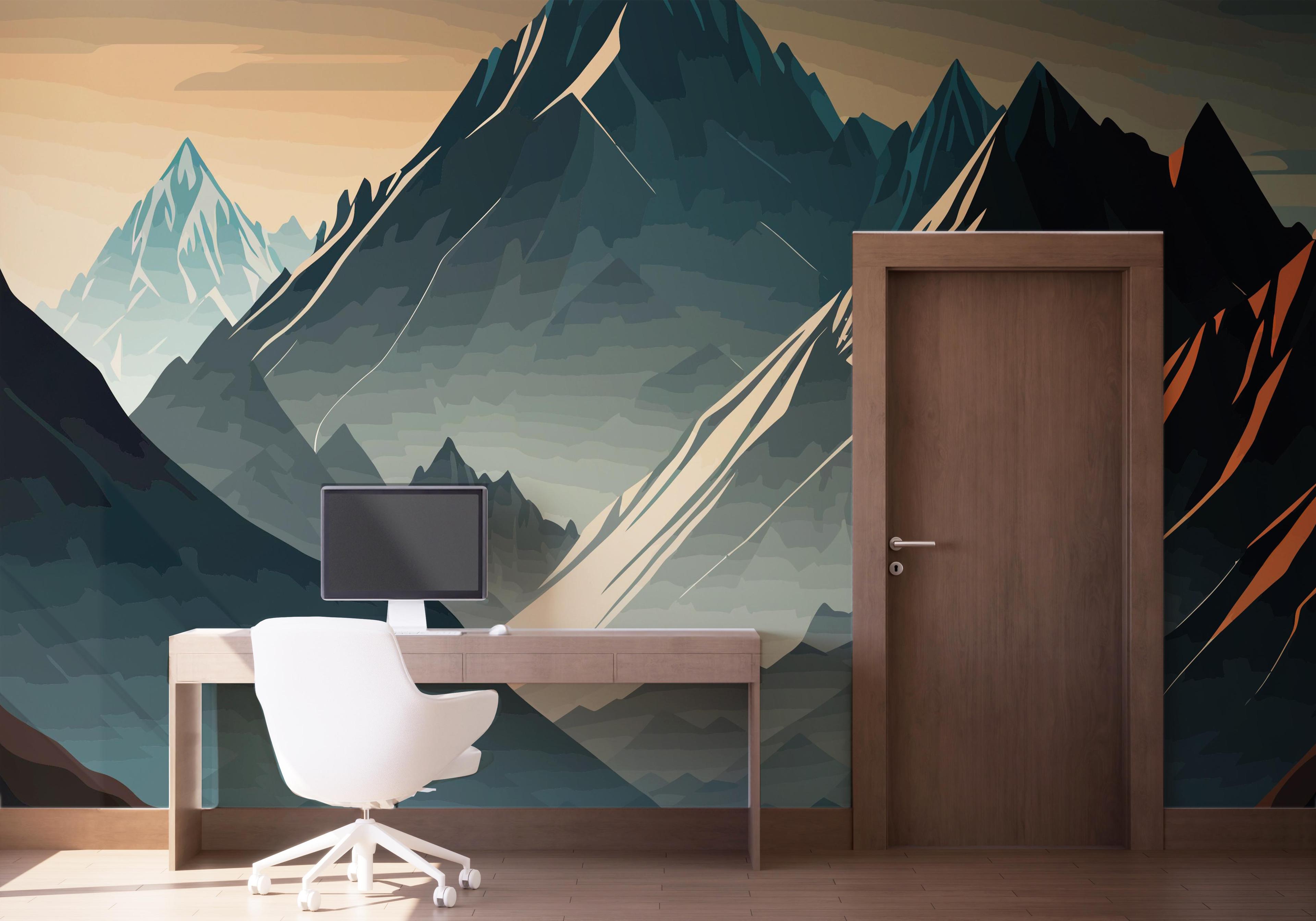 Fototapete Blue Ice Mountain mockup 1