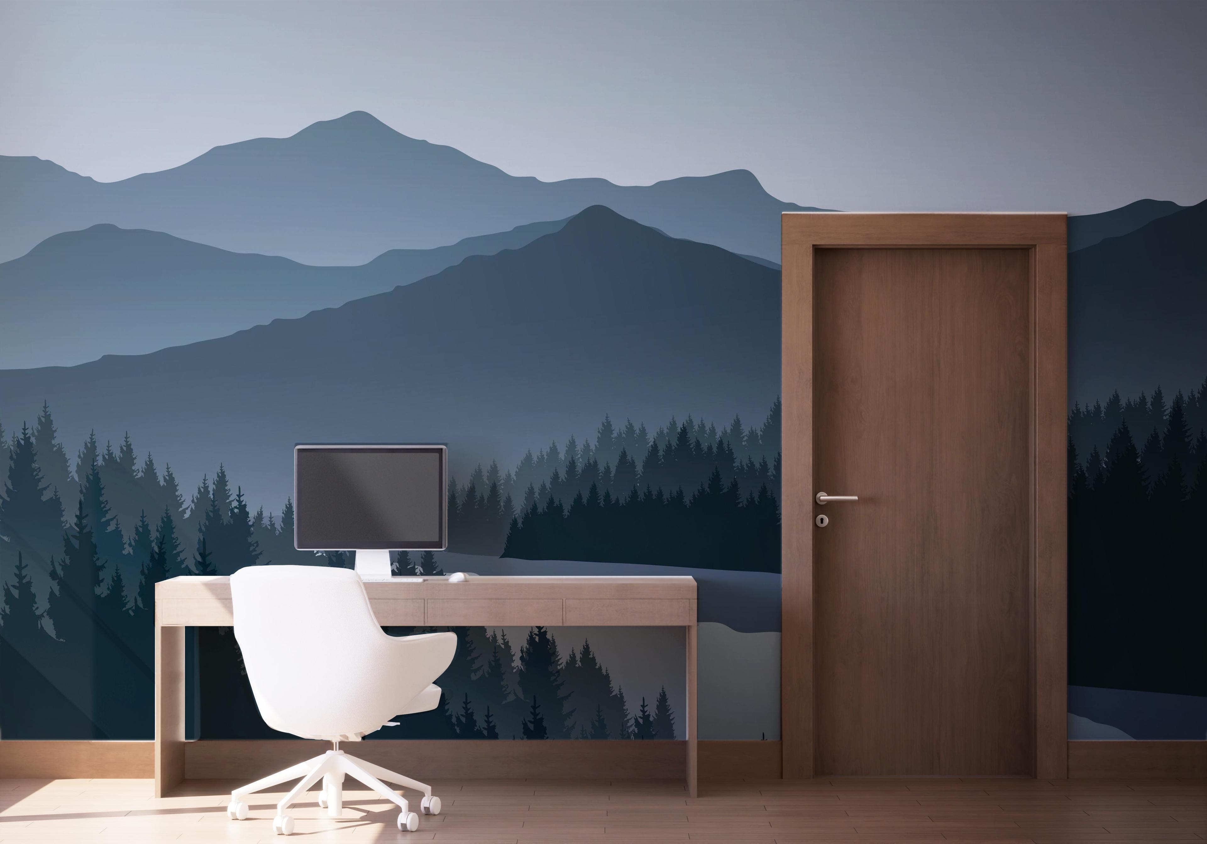 Fototapete Dark Tree Mountain mockup 1