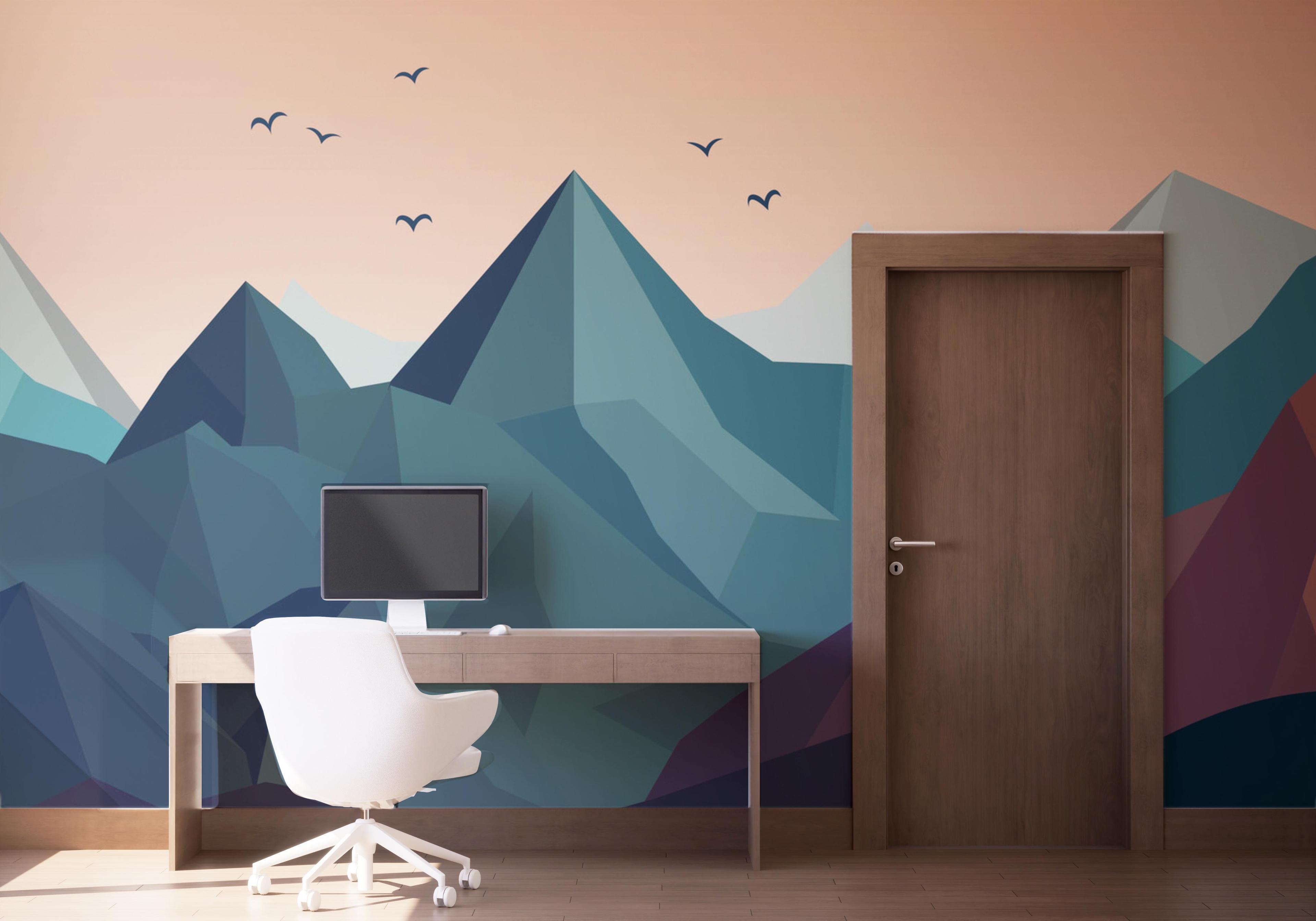 Fototapete Ice Mountain Bird mockup 1