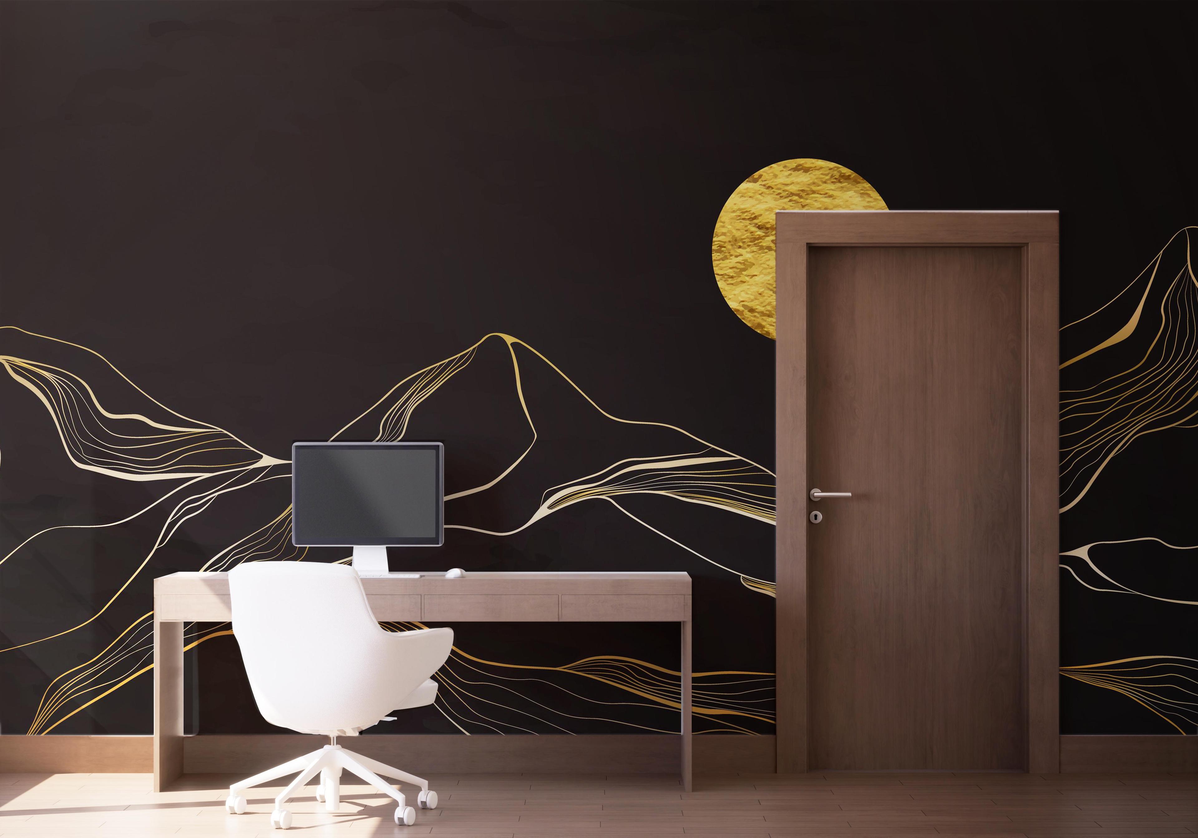 Fototapete Mountain Golden Moon mockup 1