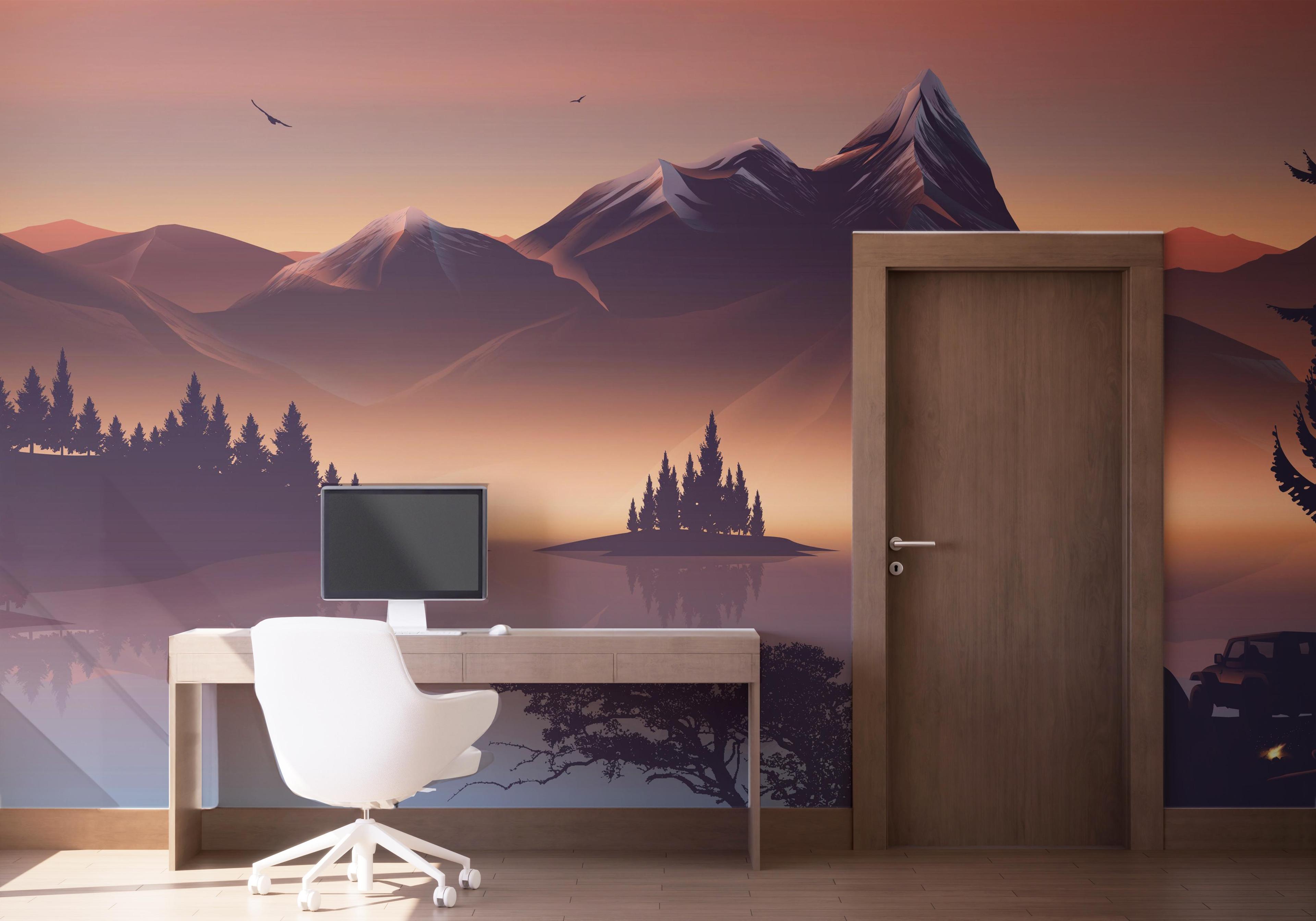 Fototapete Mountain Lake Trip mockup 1