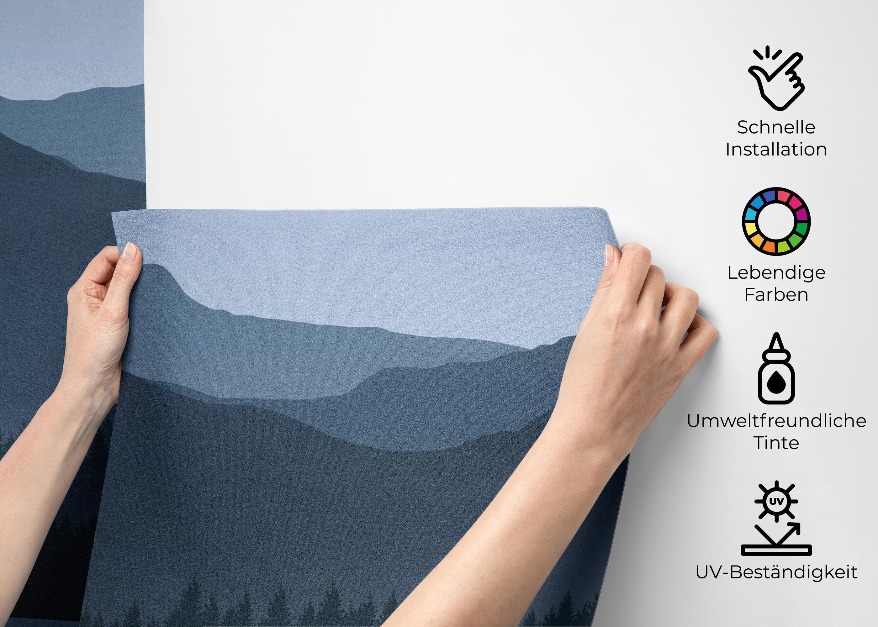 Fototapete Dark Tree Mountain mockup 2