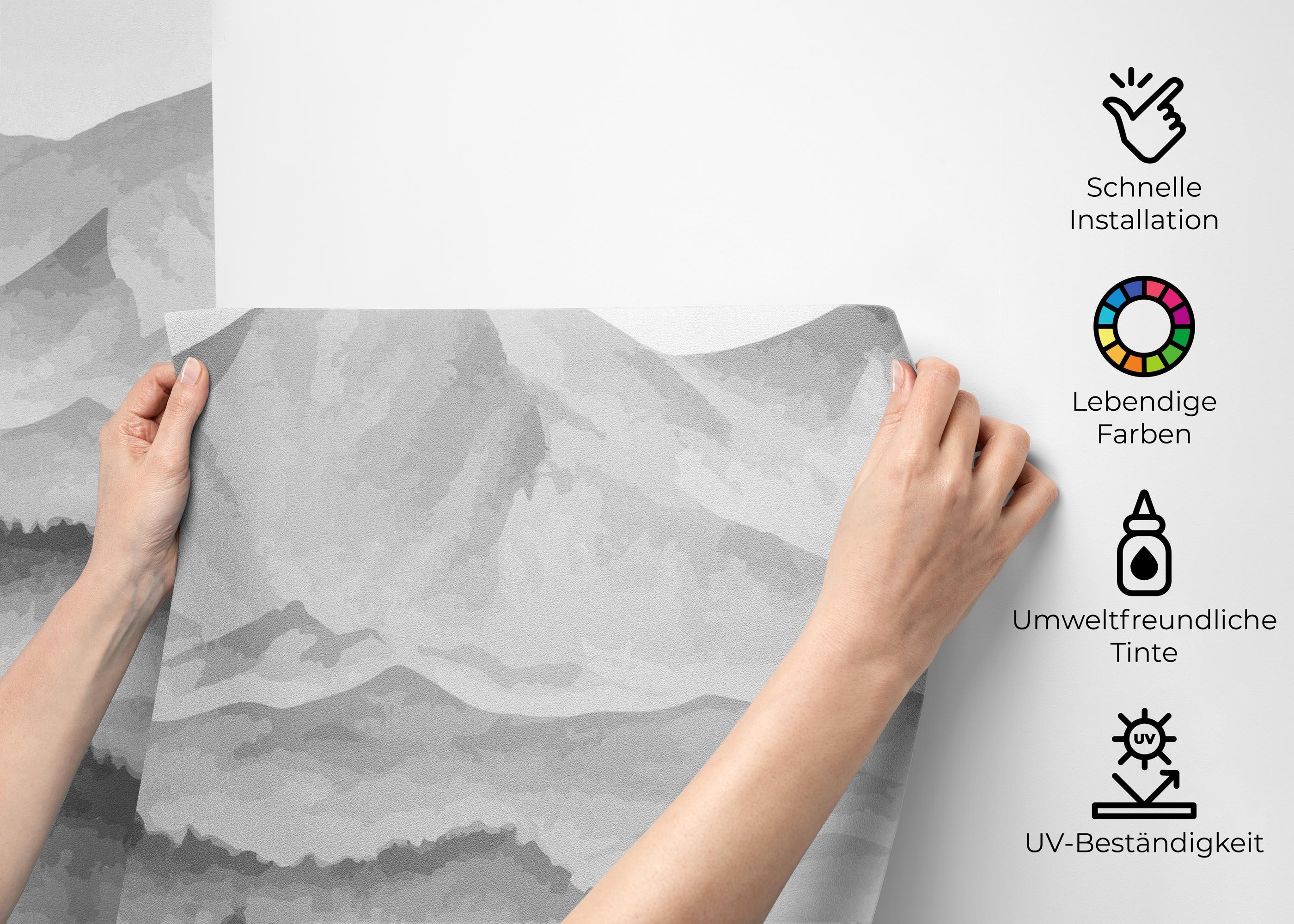 Fototapete Grey Tree Mountain mockup 2