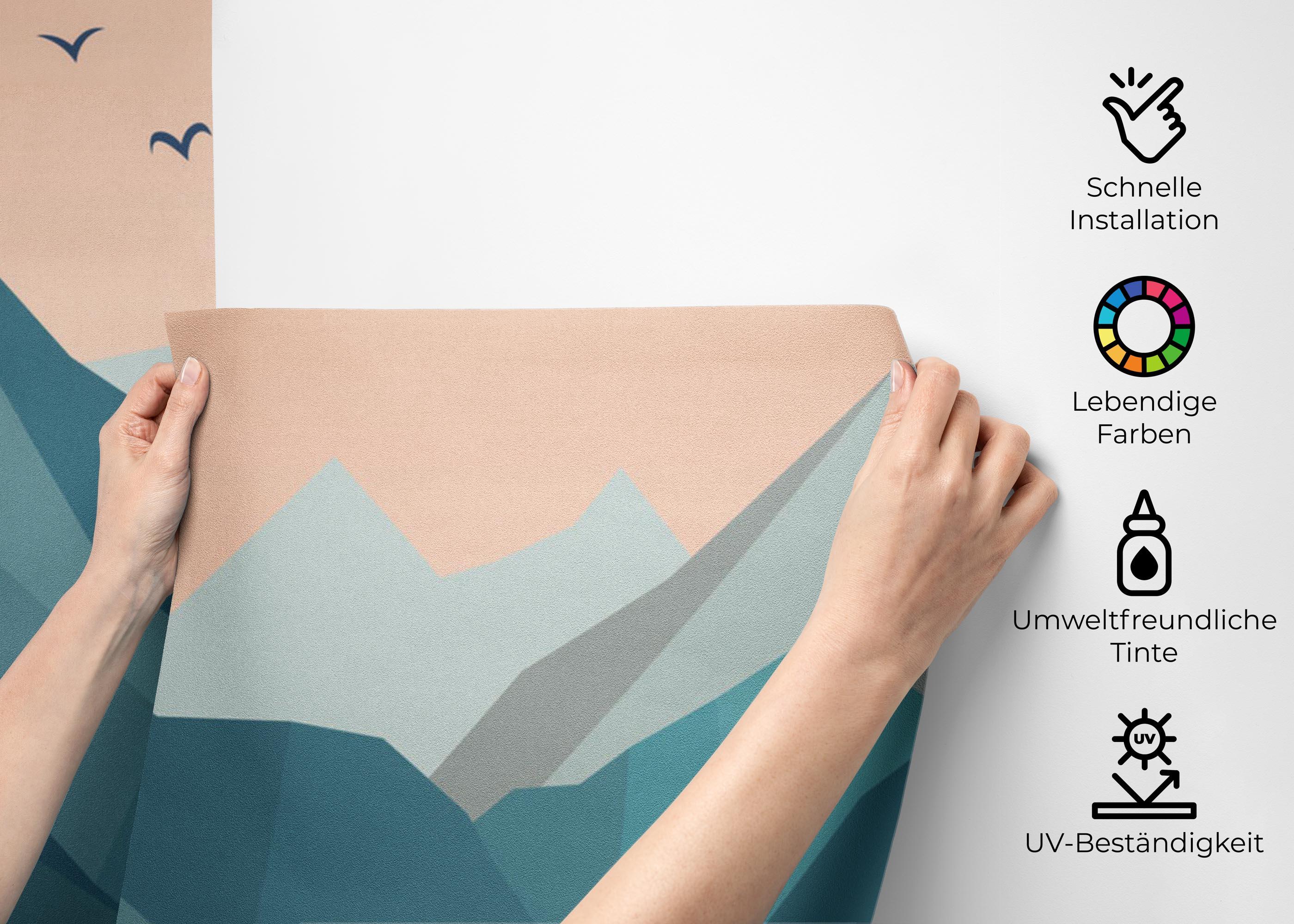 Fototapete Ice Mountain Bird mockup 2