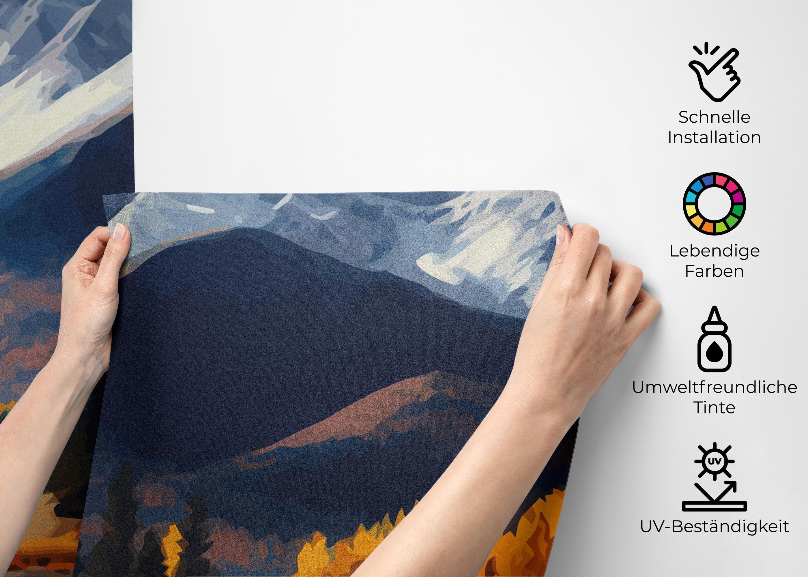 Fototapete Mountain Autumn Tree mockup 2