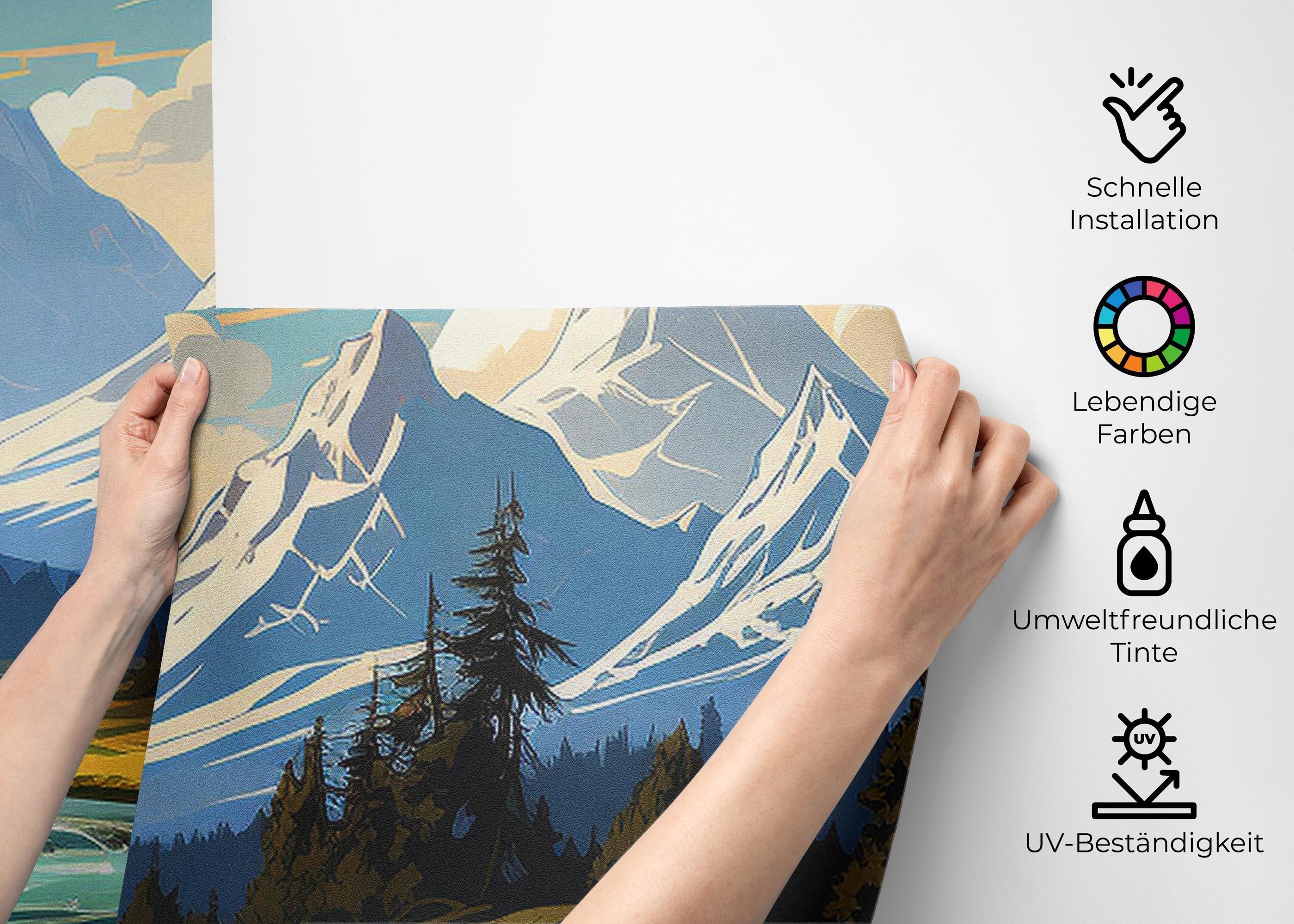 Fototapete Mountain Cartoon View mockup 2