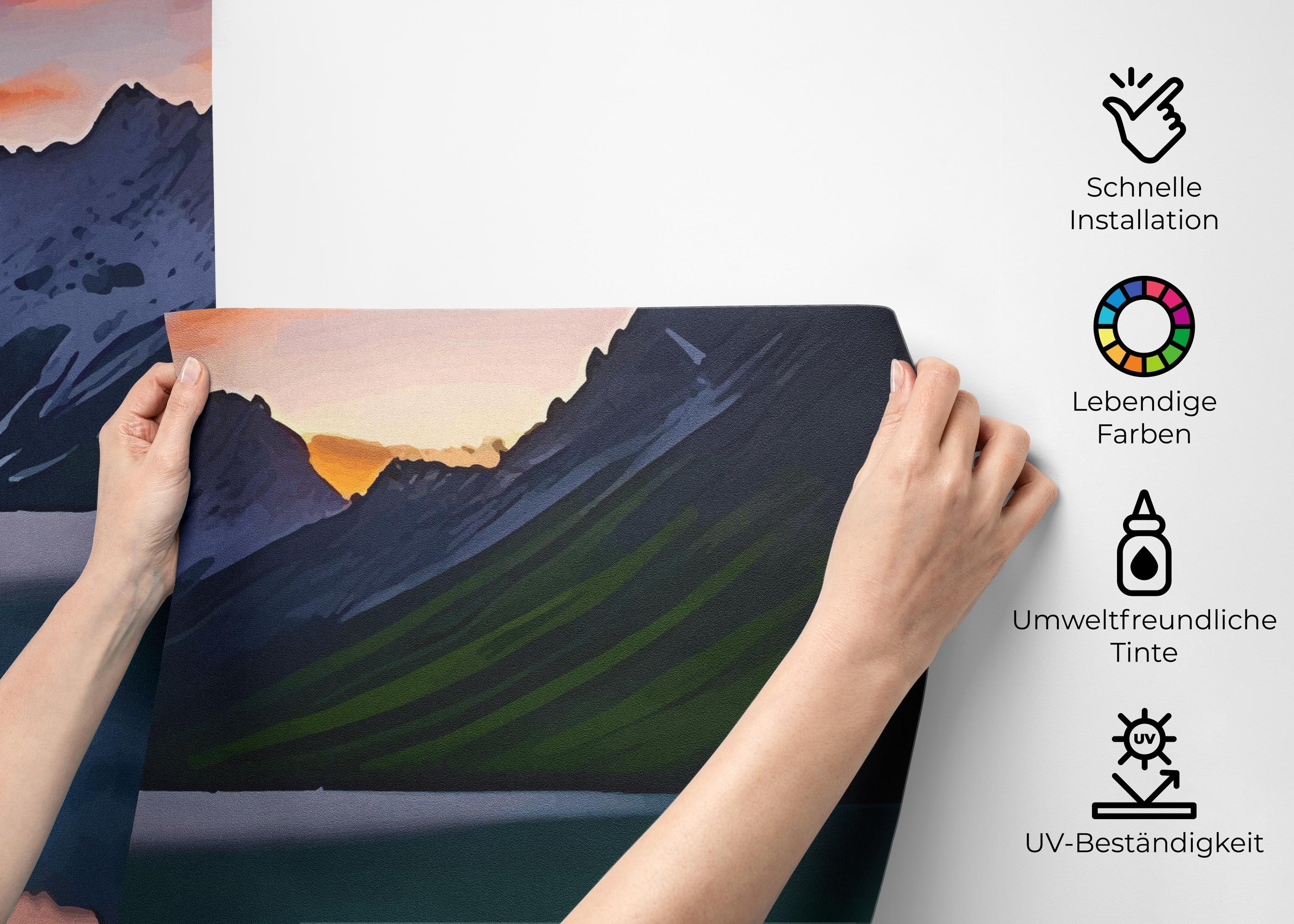 Fototapete Mountain Pink Sky mockup 2