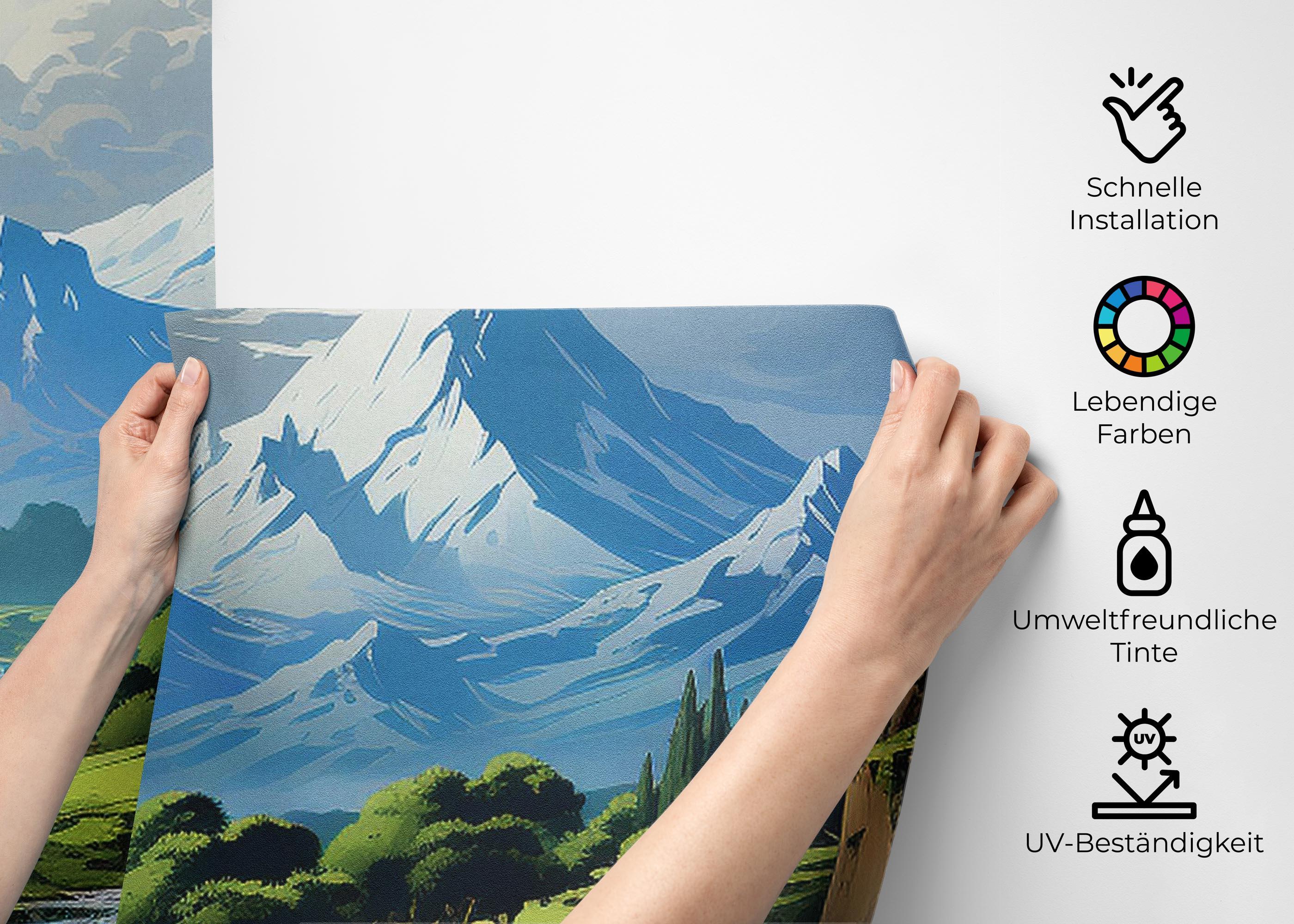 Fototapete Snow Mountain Art mockup 2