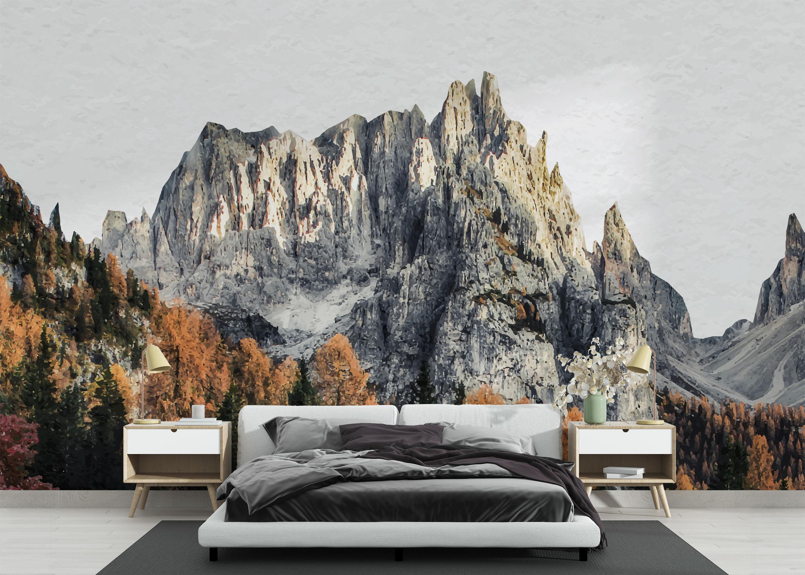 Fototapete Beautiful Mountain mockup 3