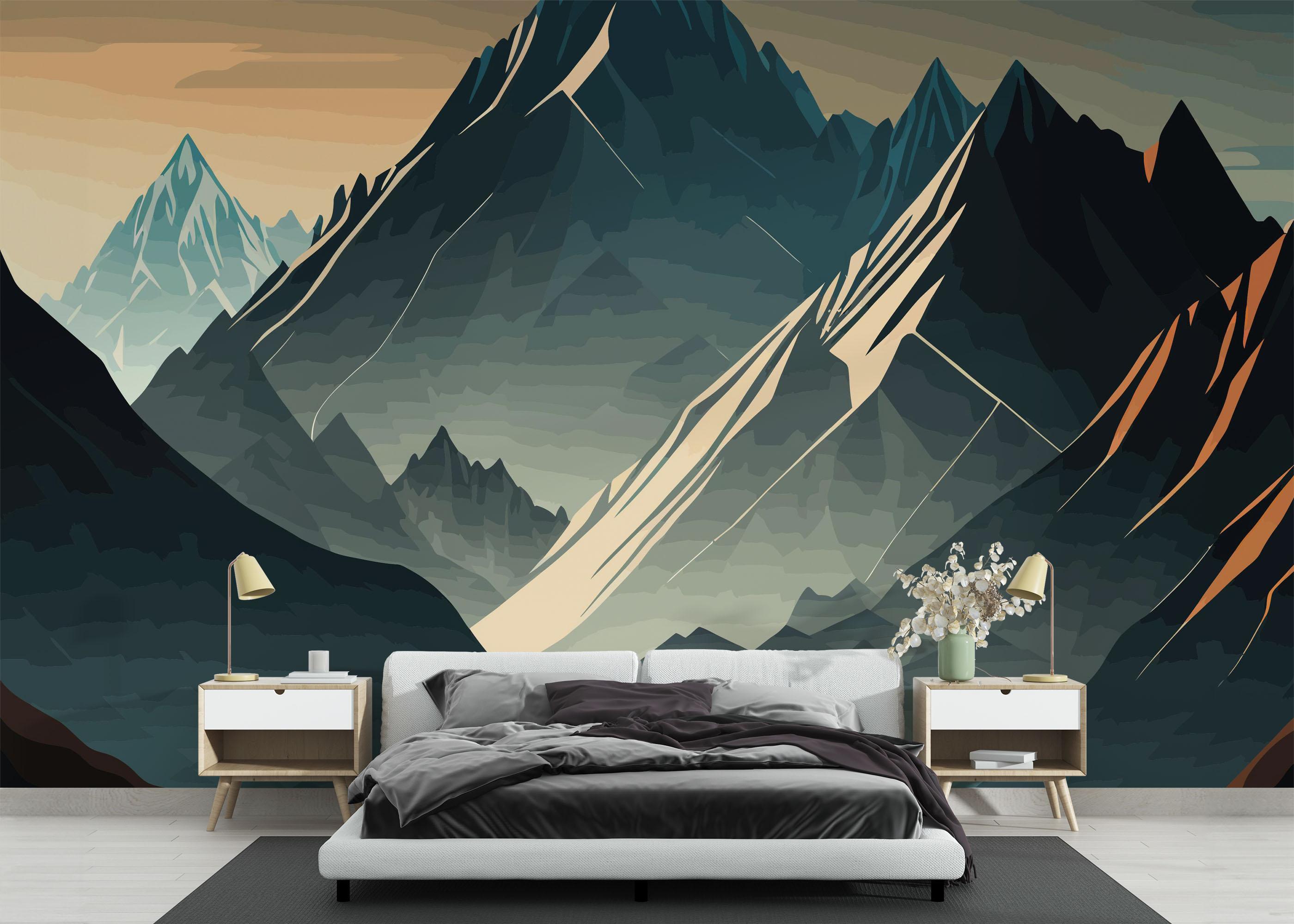 Fototapete Blue Ice Mountain mockup 3