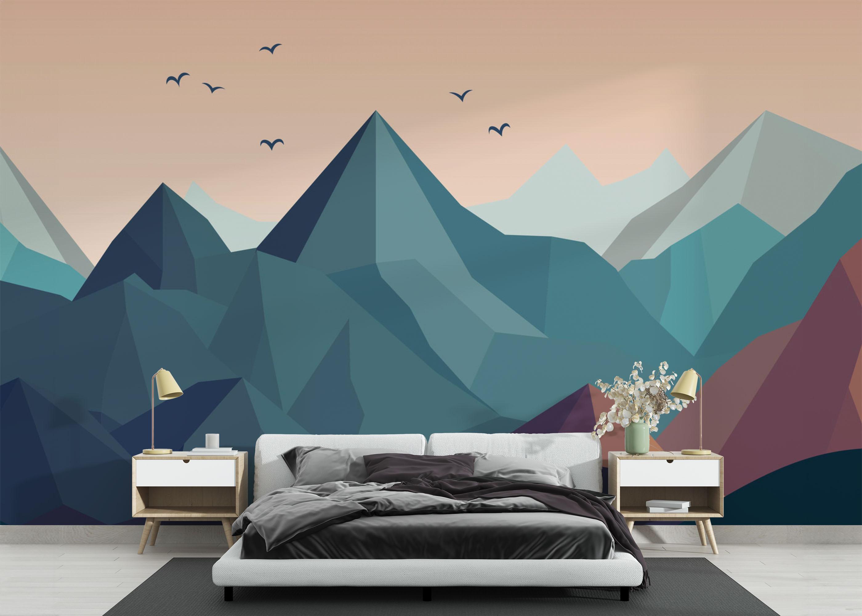 Fototapete Ice Mountain Bird mockup 3