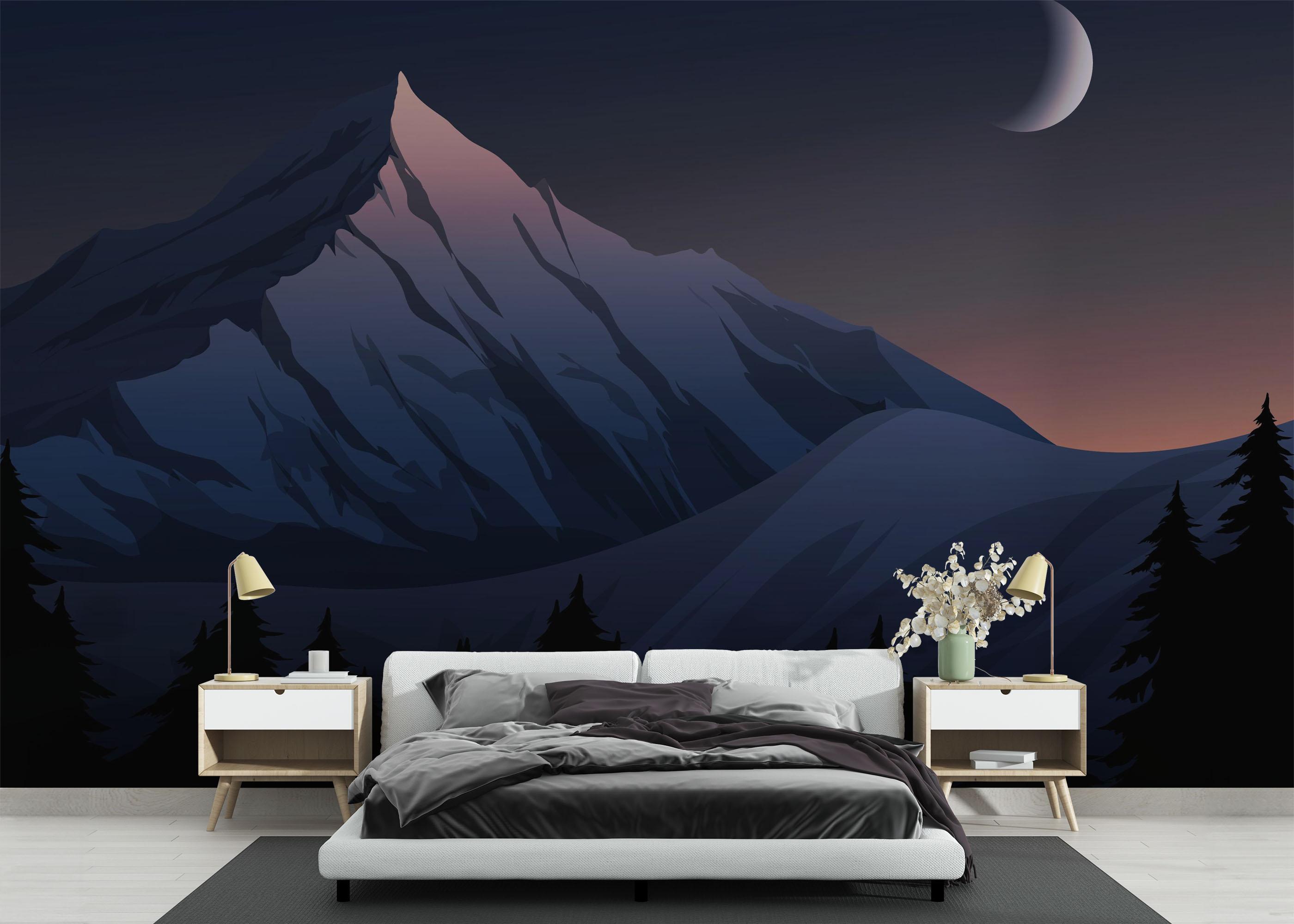 Fototapete Mountain Calm Night mockup 3
