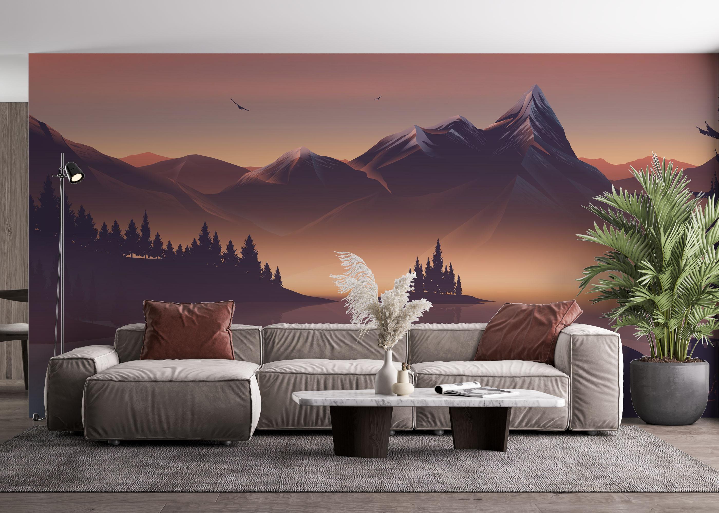 Fototapete Mountain Lake Trip mockup 4