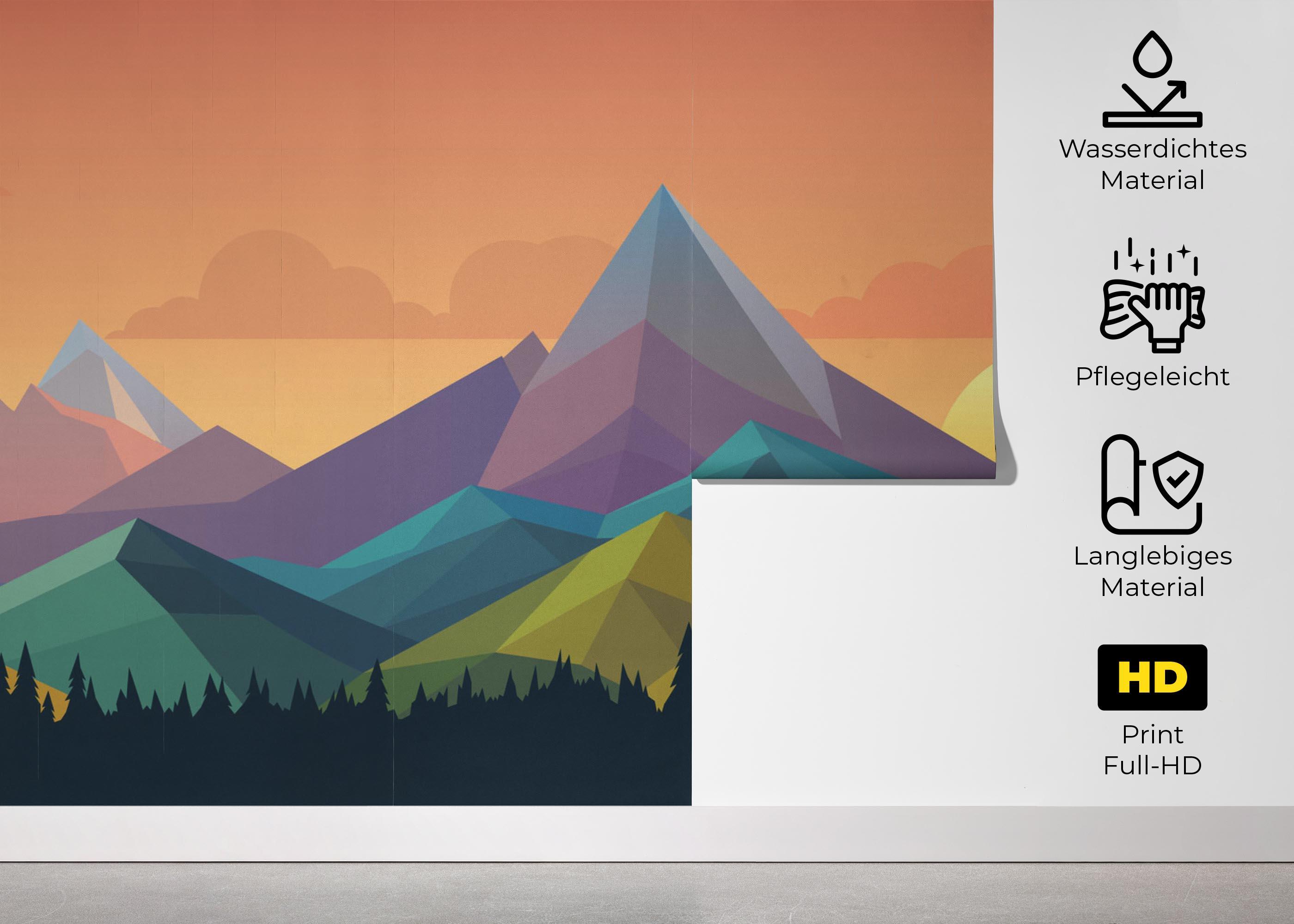Fototapete Color Mix Mountain mockup 5