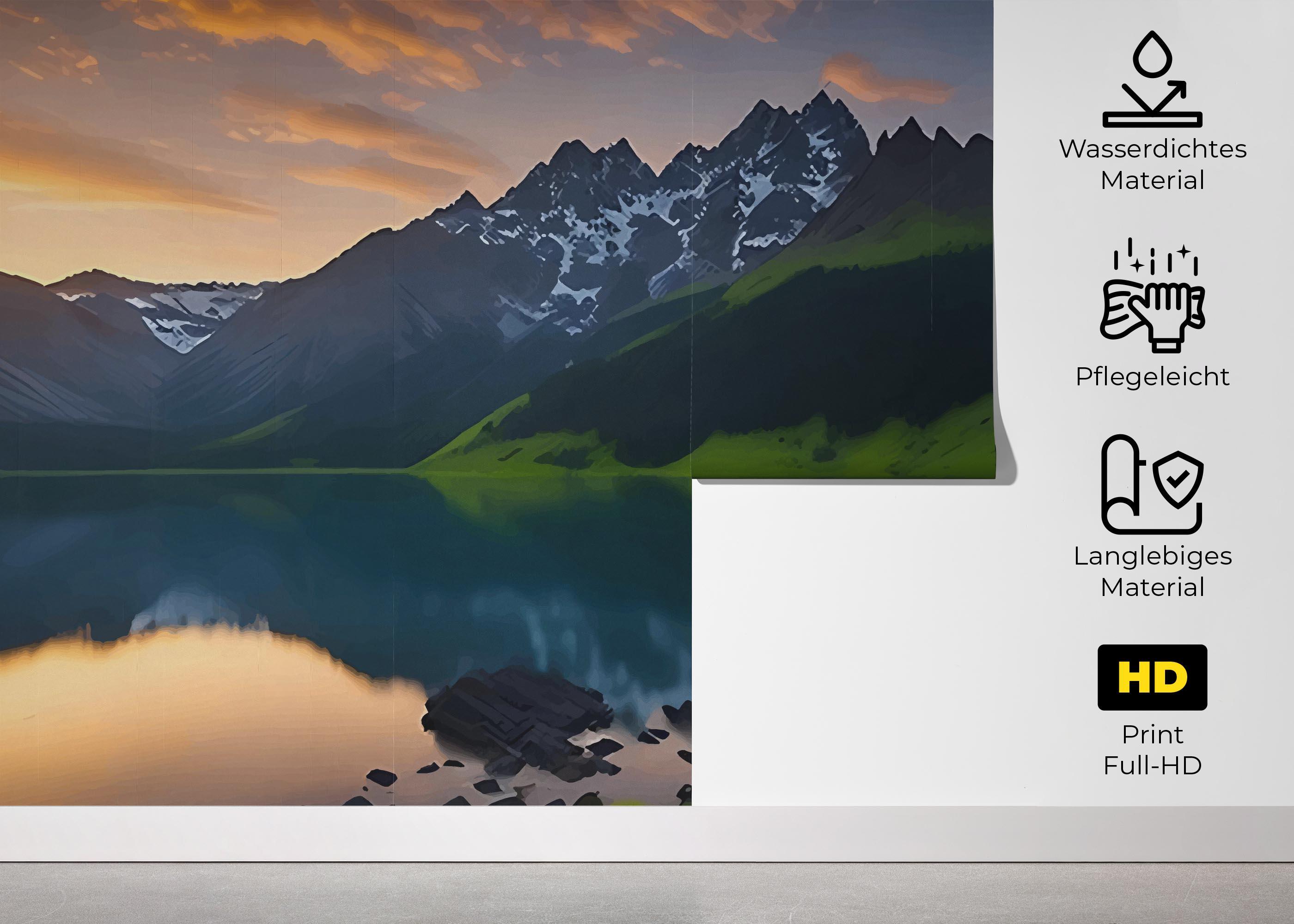 Fototapete Grass Mountain mockup 5