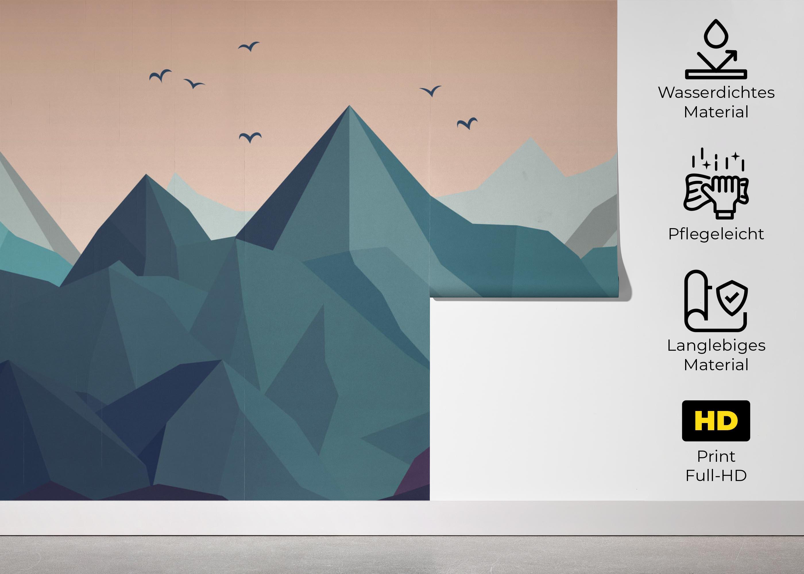 Fototapete Ice Mountain Bird mockup 5