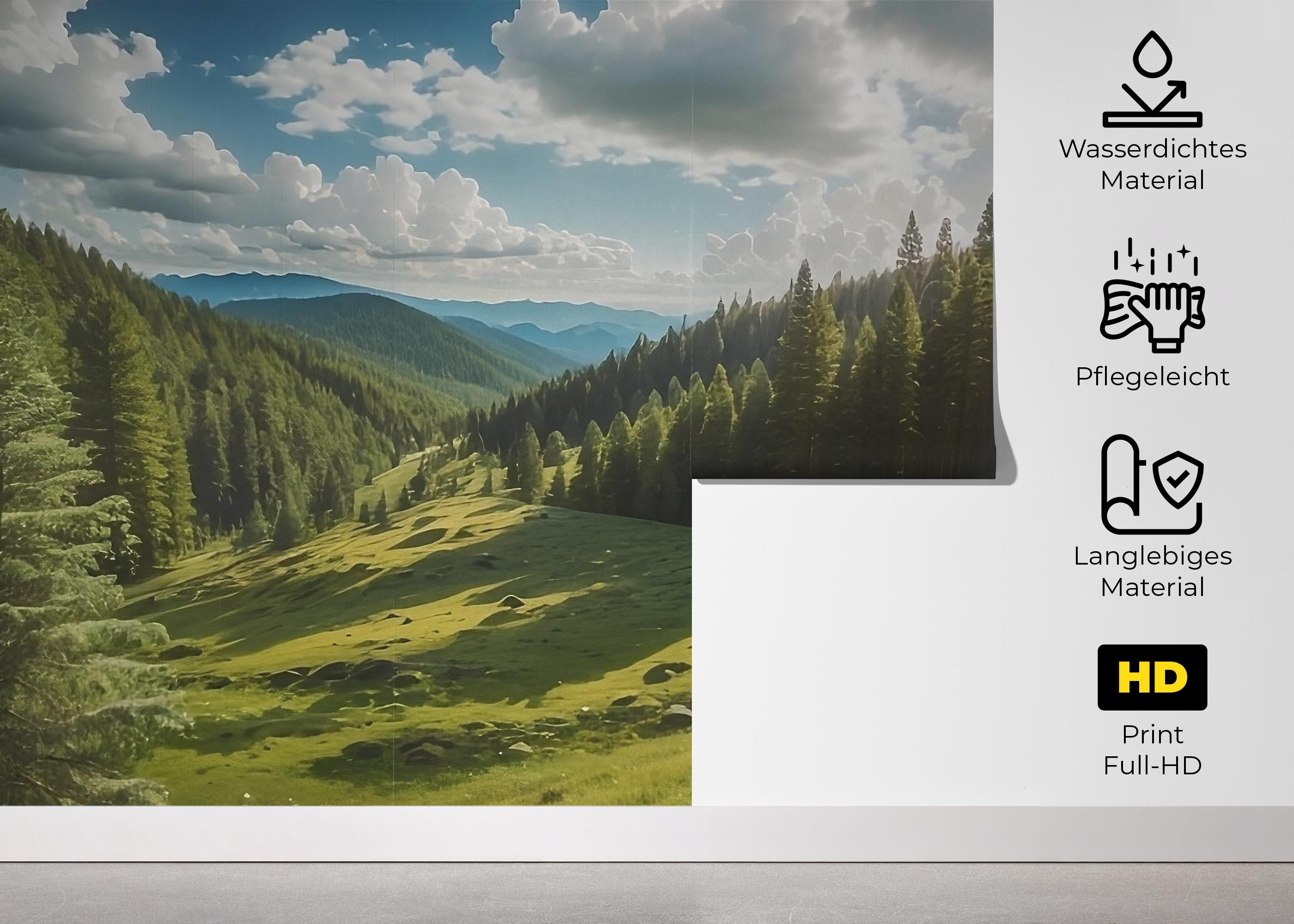 Fototapete Mountain Forest Art mockup 5