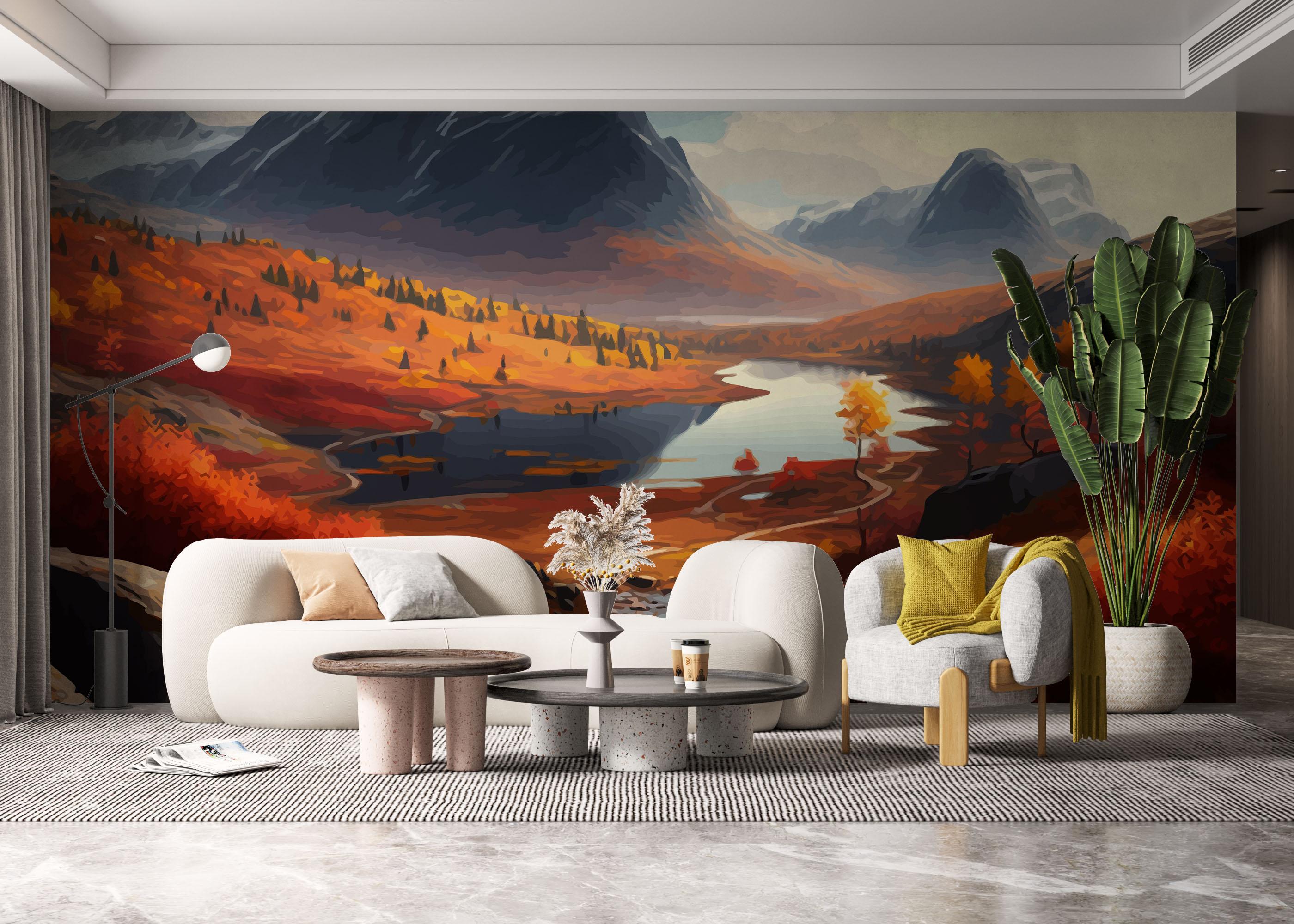 Fototapete Autumn Mountain mockup 6