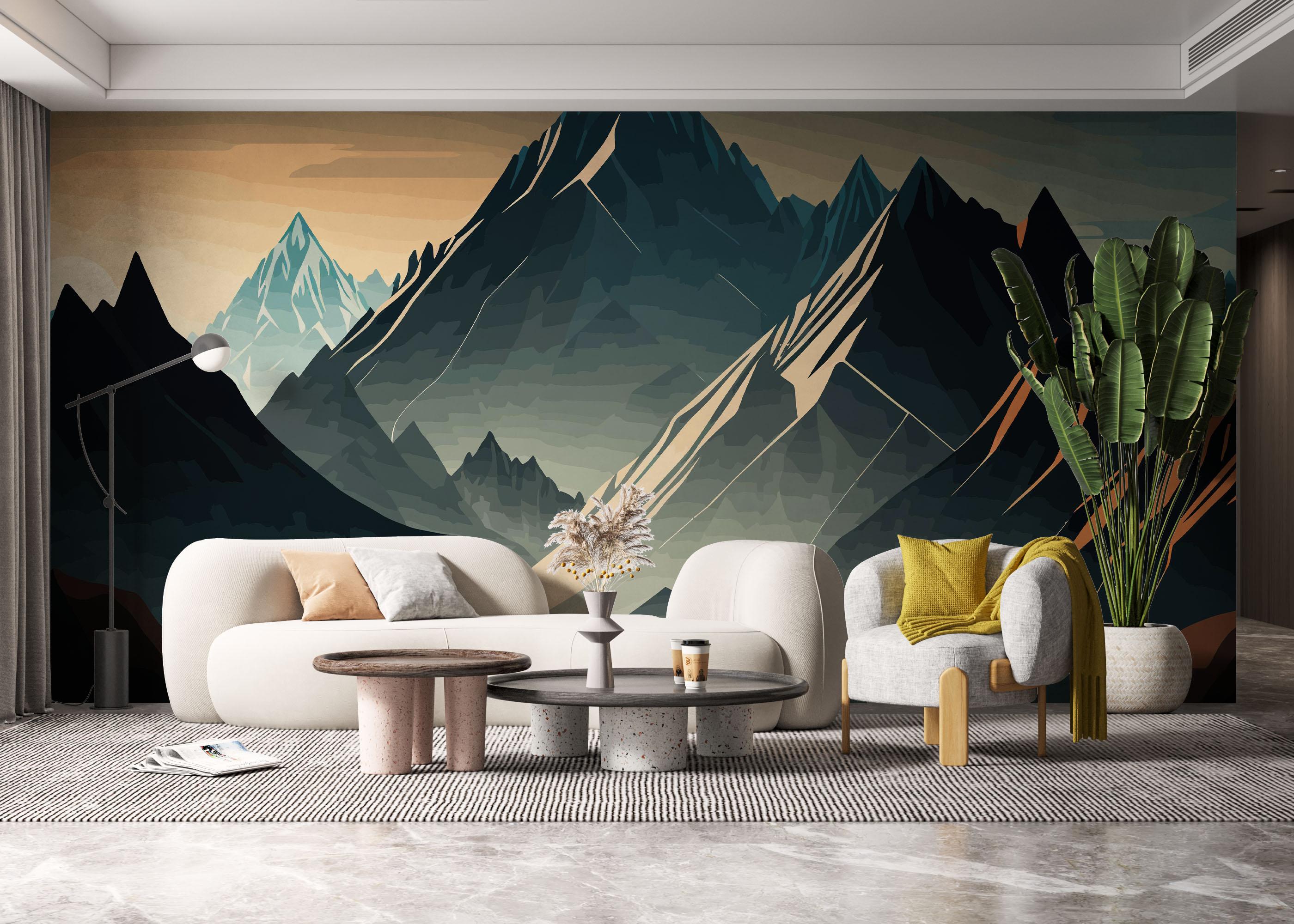 Fototapete Blue Ice Mountain mockup 6