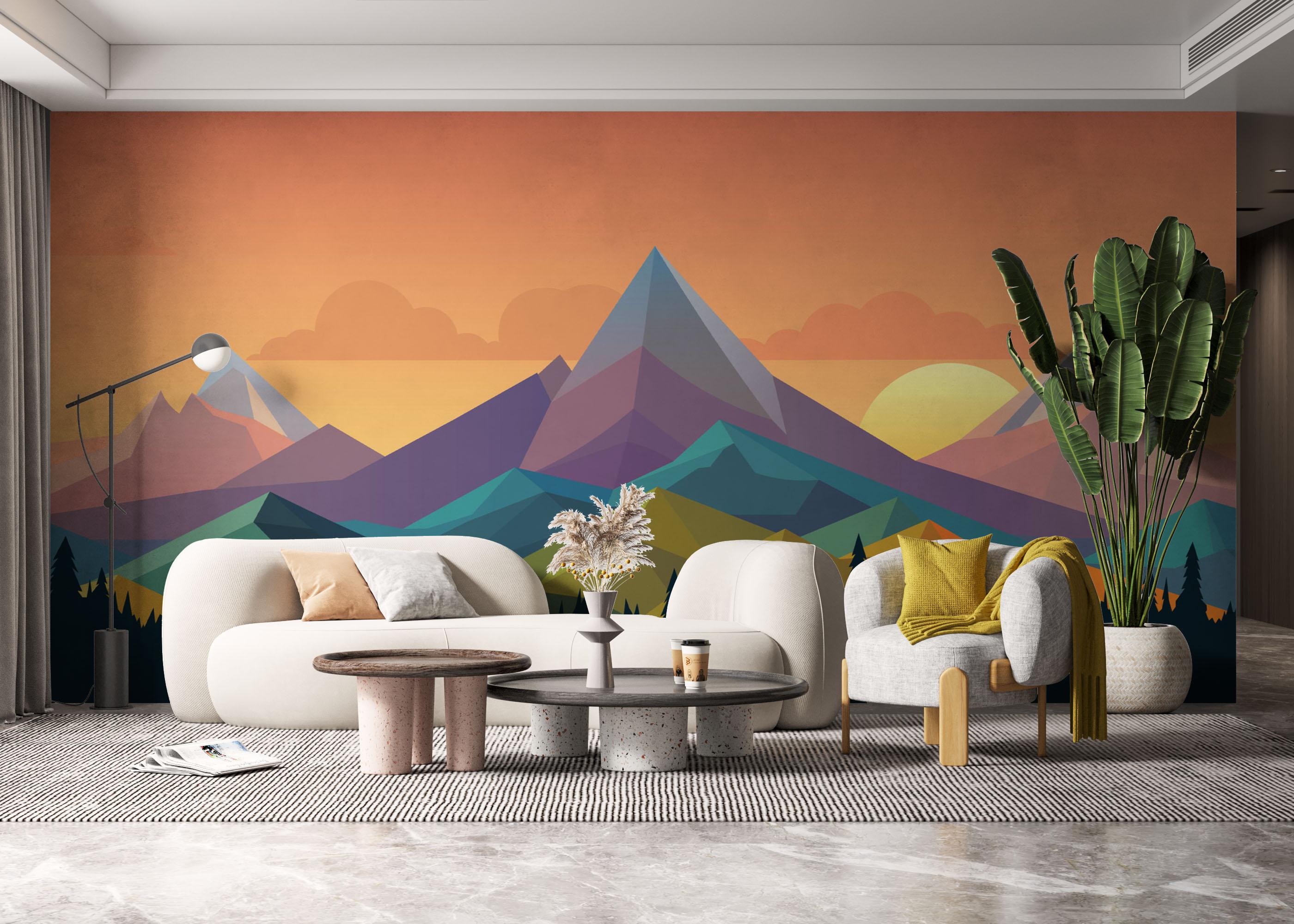 Fototapete Color Mix Mountain mockup 6