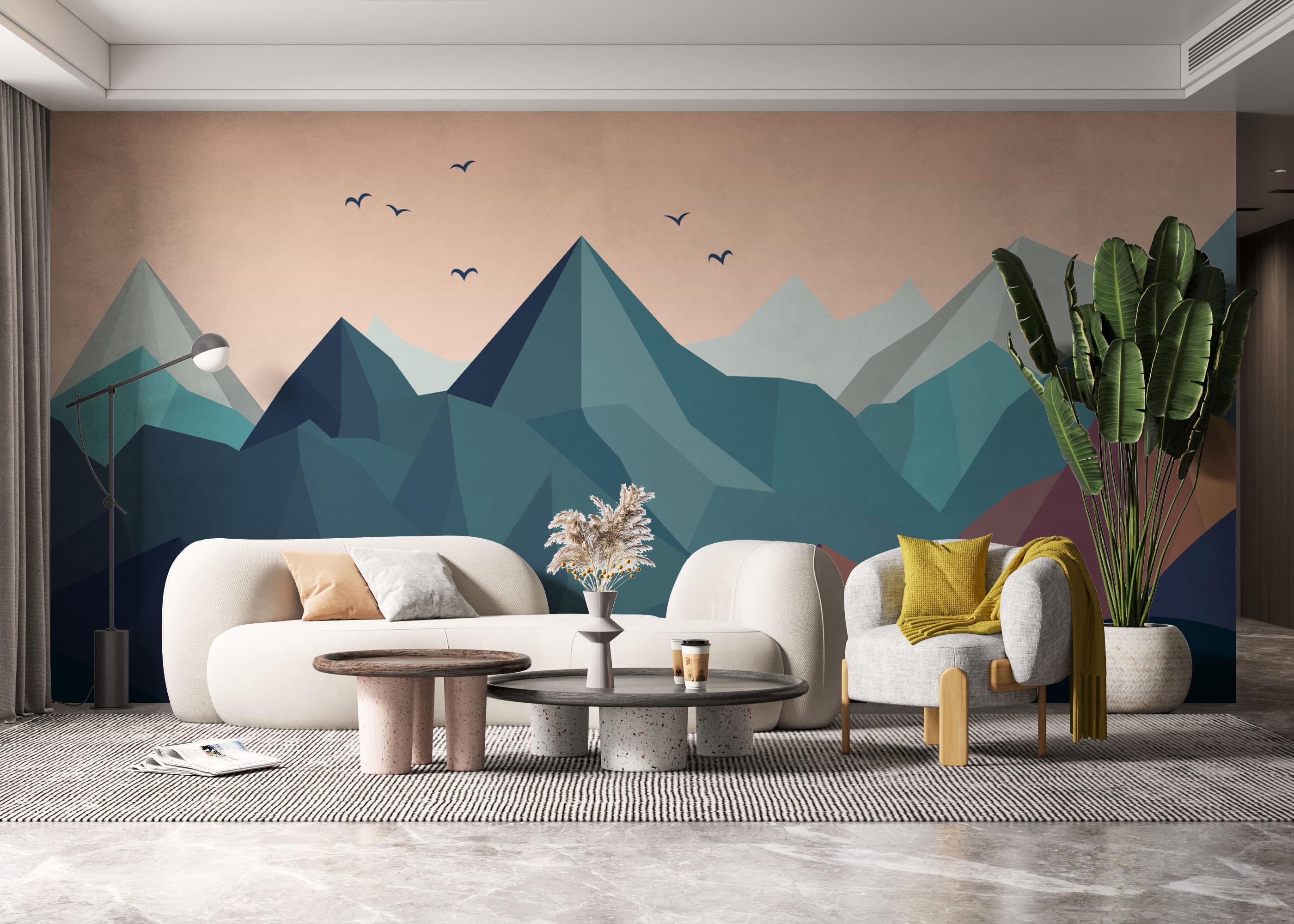 Fototapete Ice Mountain Bird mockup 6