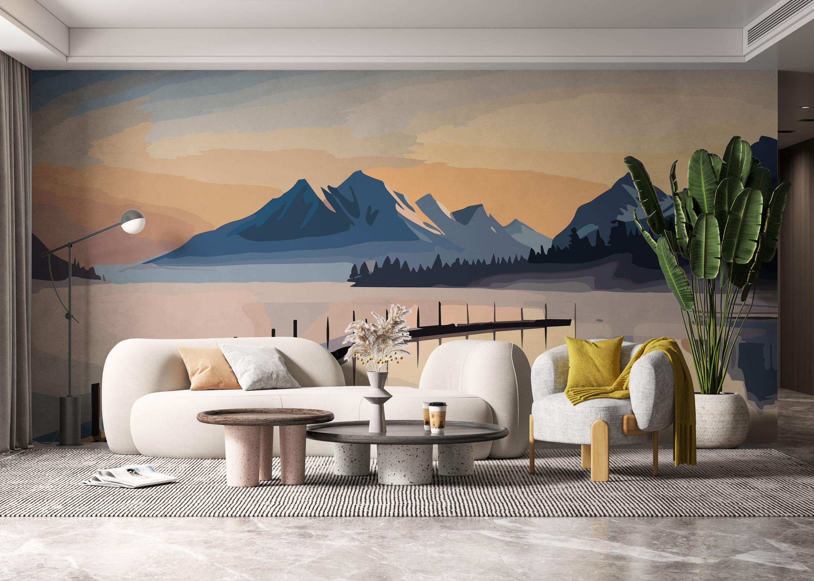 Fototapete Mountain Bridge Art mockup 6