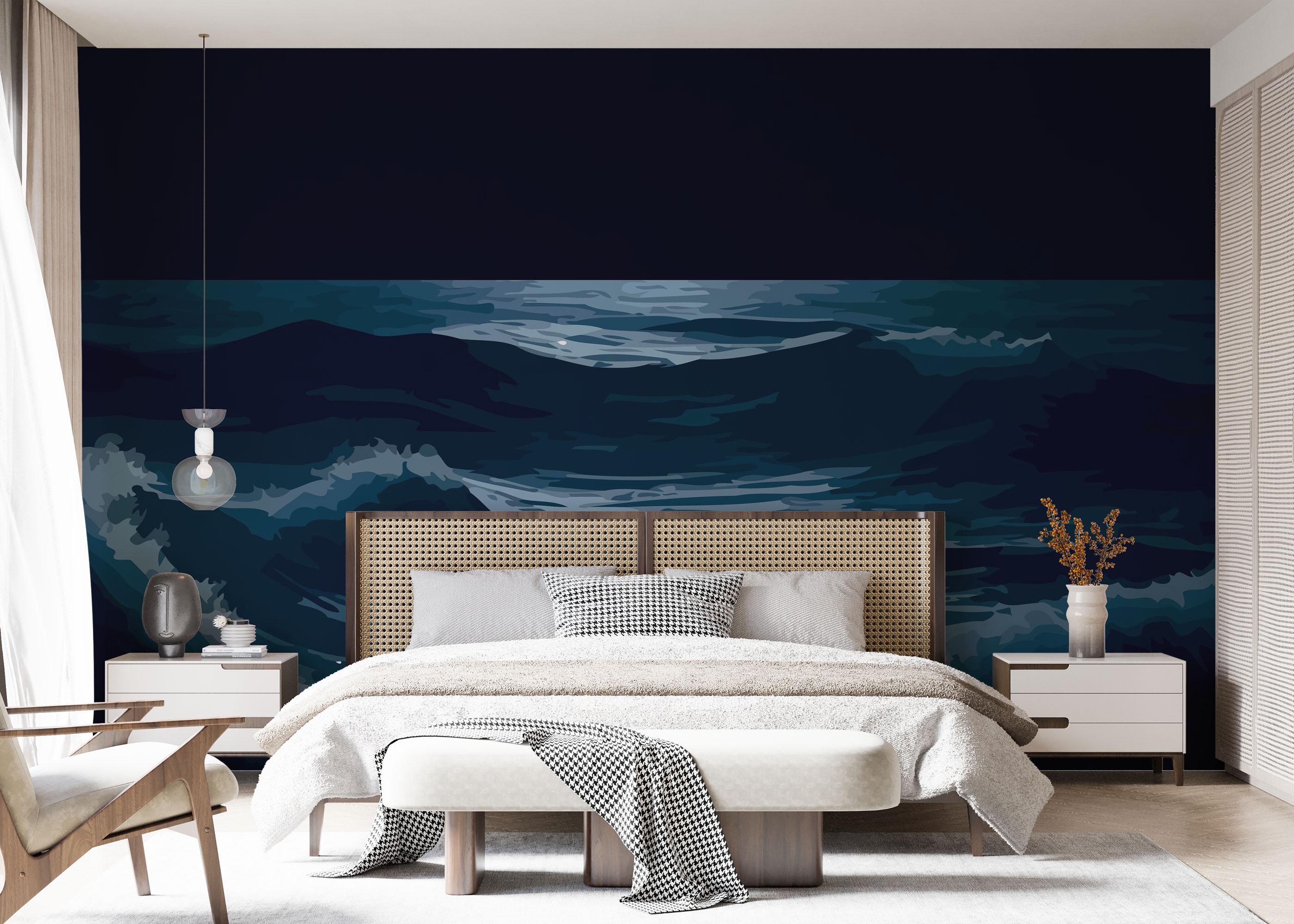 Fototapete Atlantic Ocean Night mockup 7