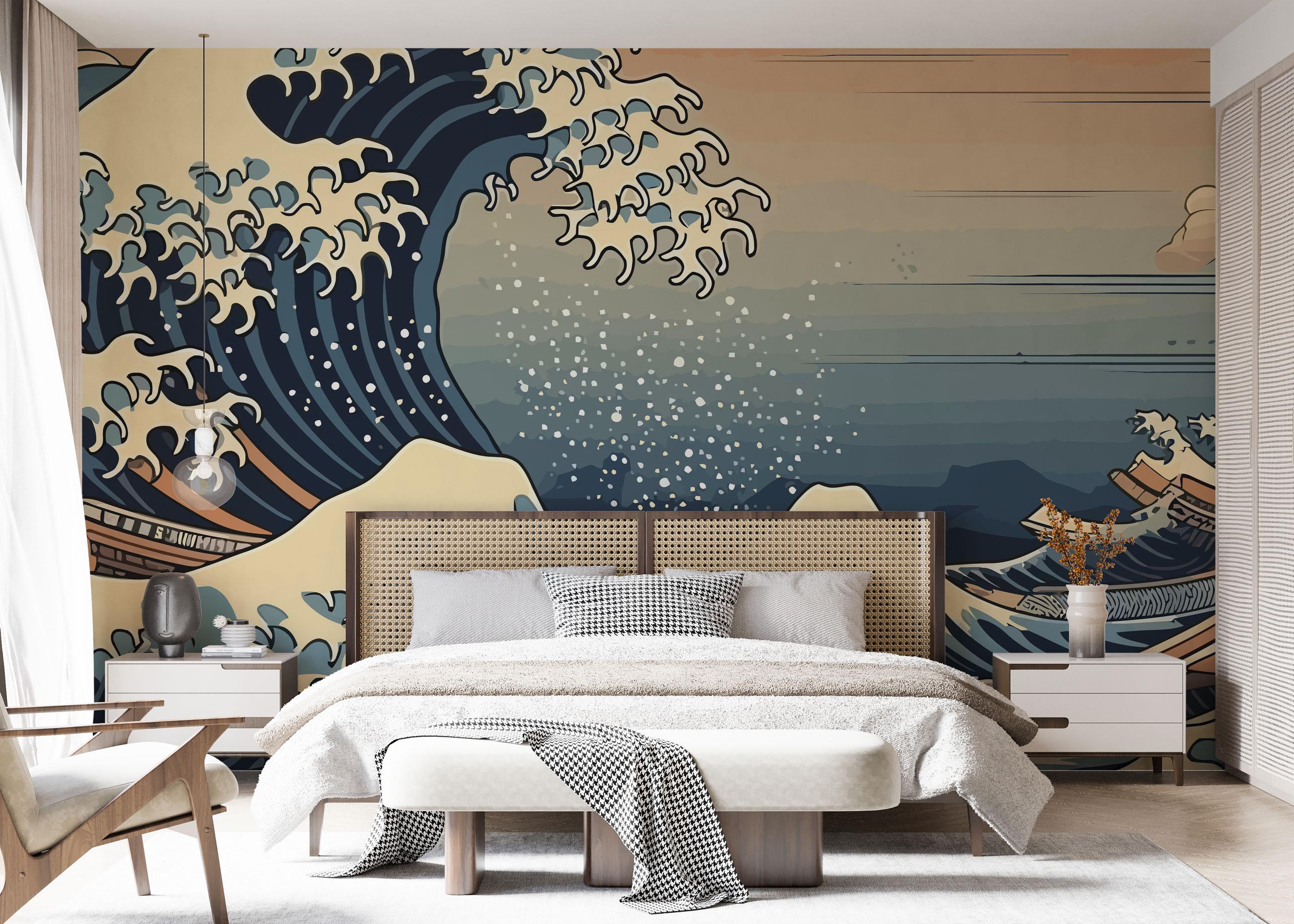 Fototapete Brown Boat Wave mockup 7