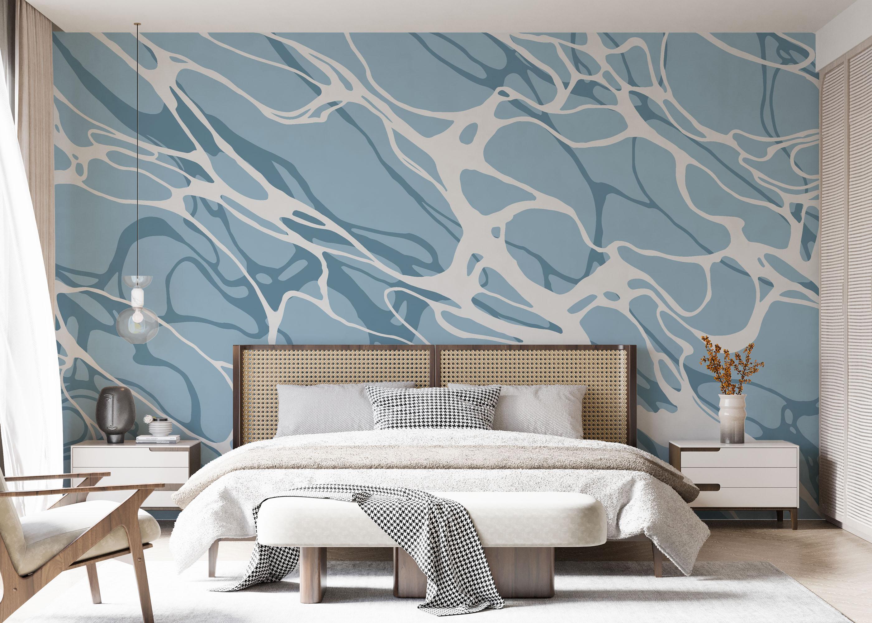 Fototapete Light Blue Water Art mockup 7