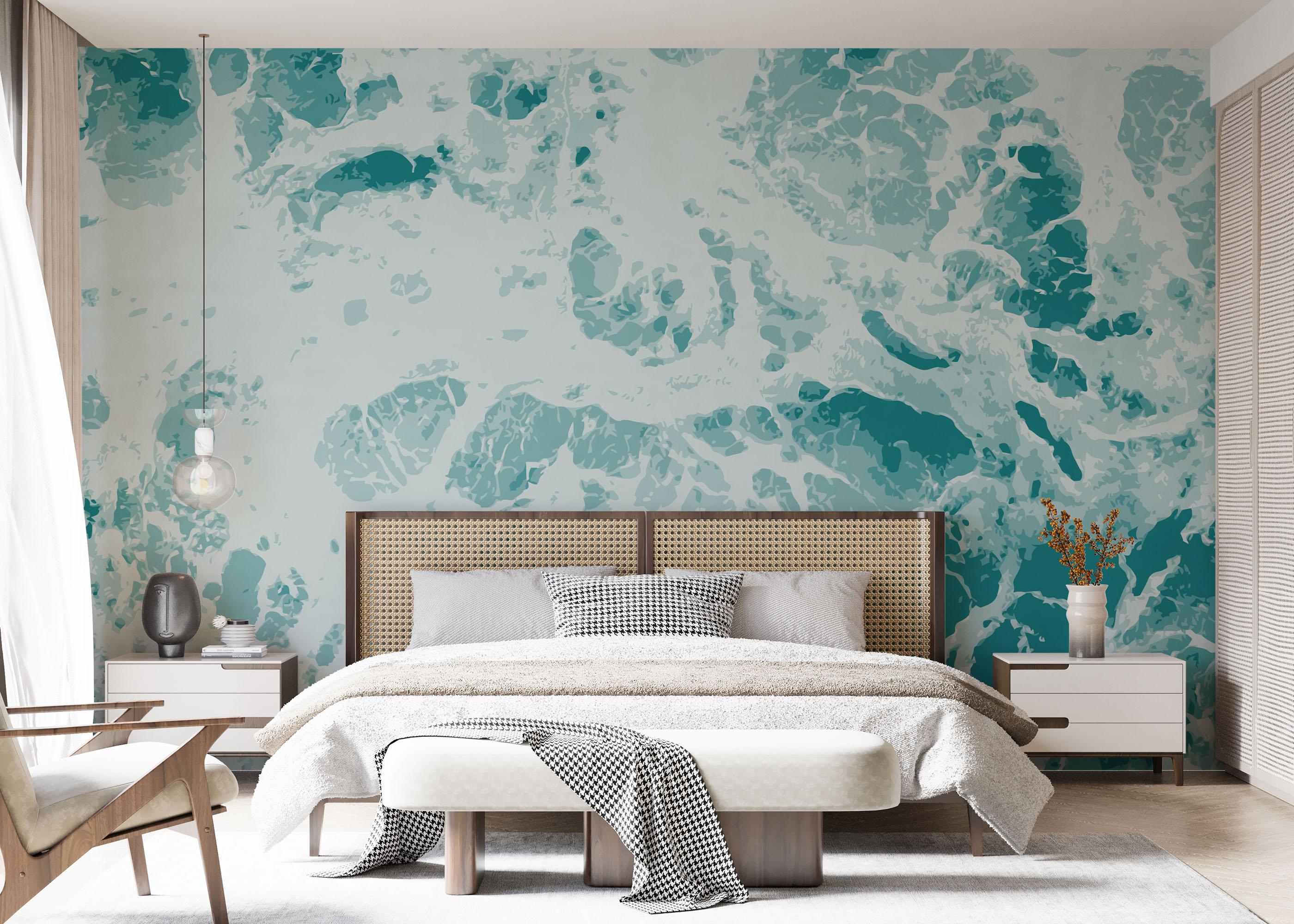 Fototapete Light Blue Water mockup 7