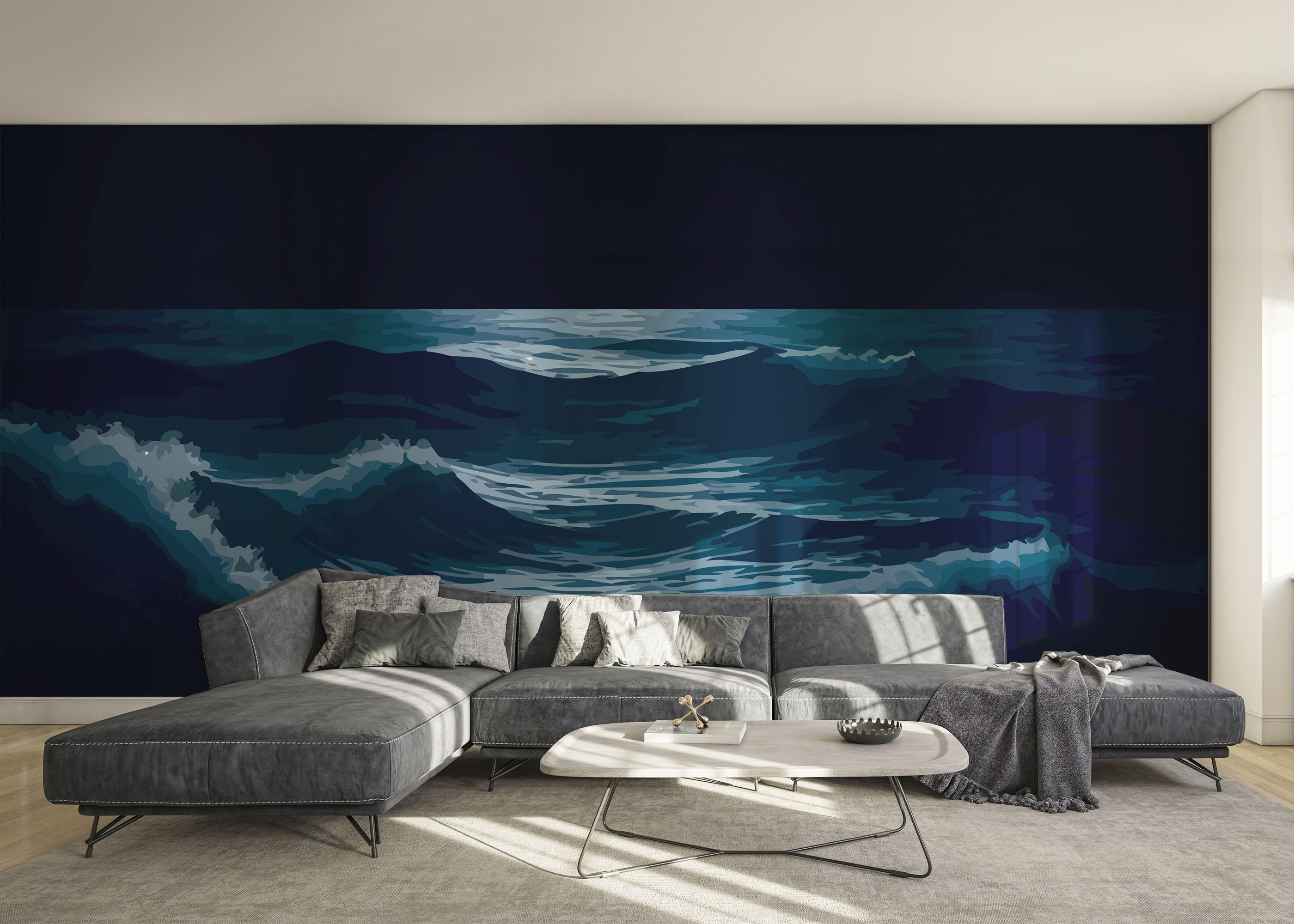 Fototapete Atlantic Ocean Night mockup 0