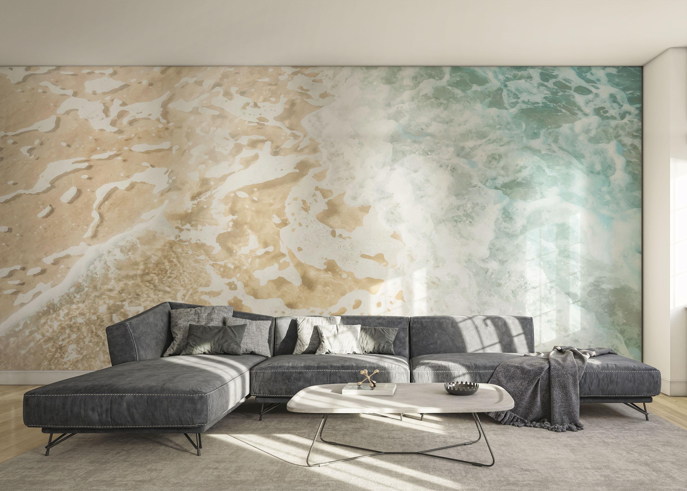 Fototapete Blue Cream Beach mockup 0