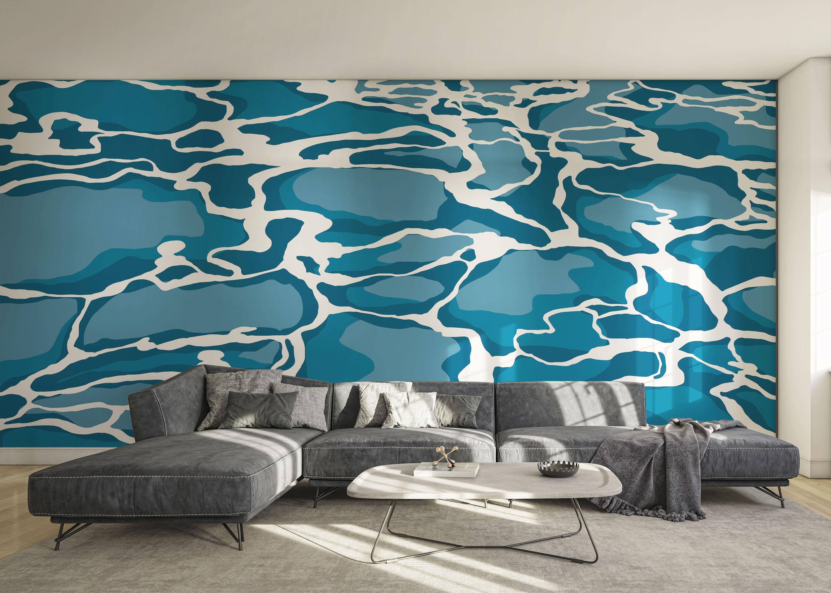 Fototapete Blue Water Art mockup 0