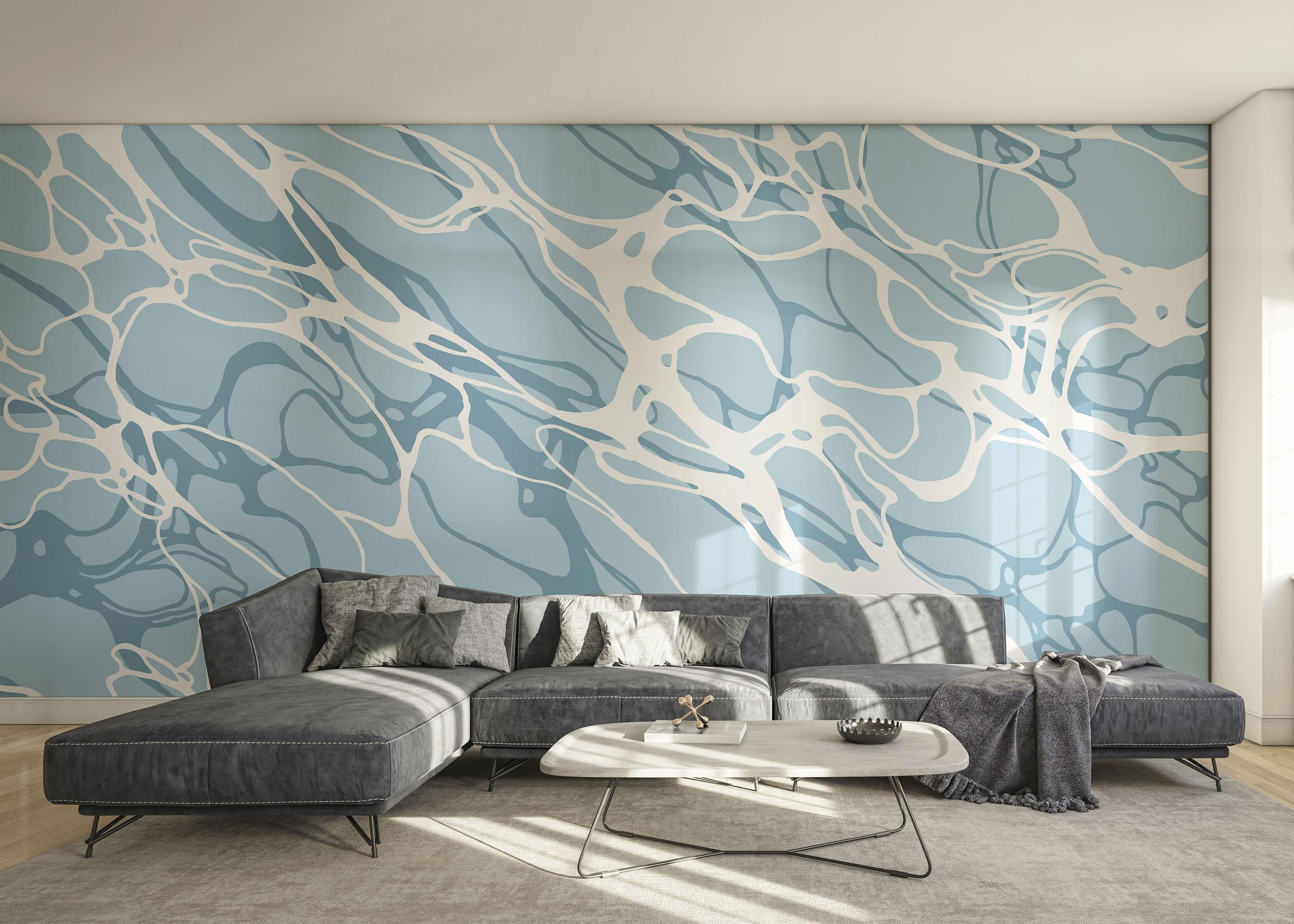 Fototapete Light Blue Water Art mockup 0