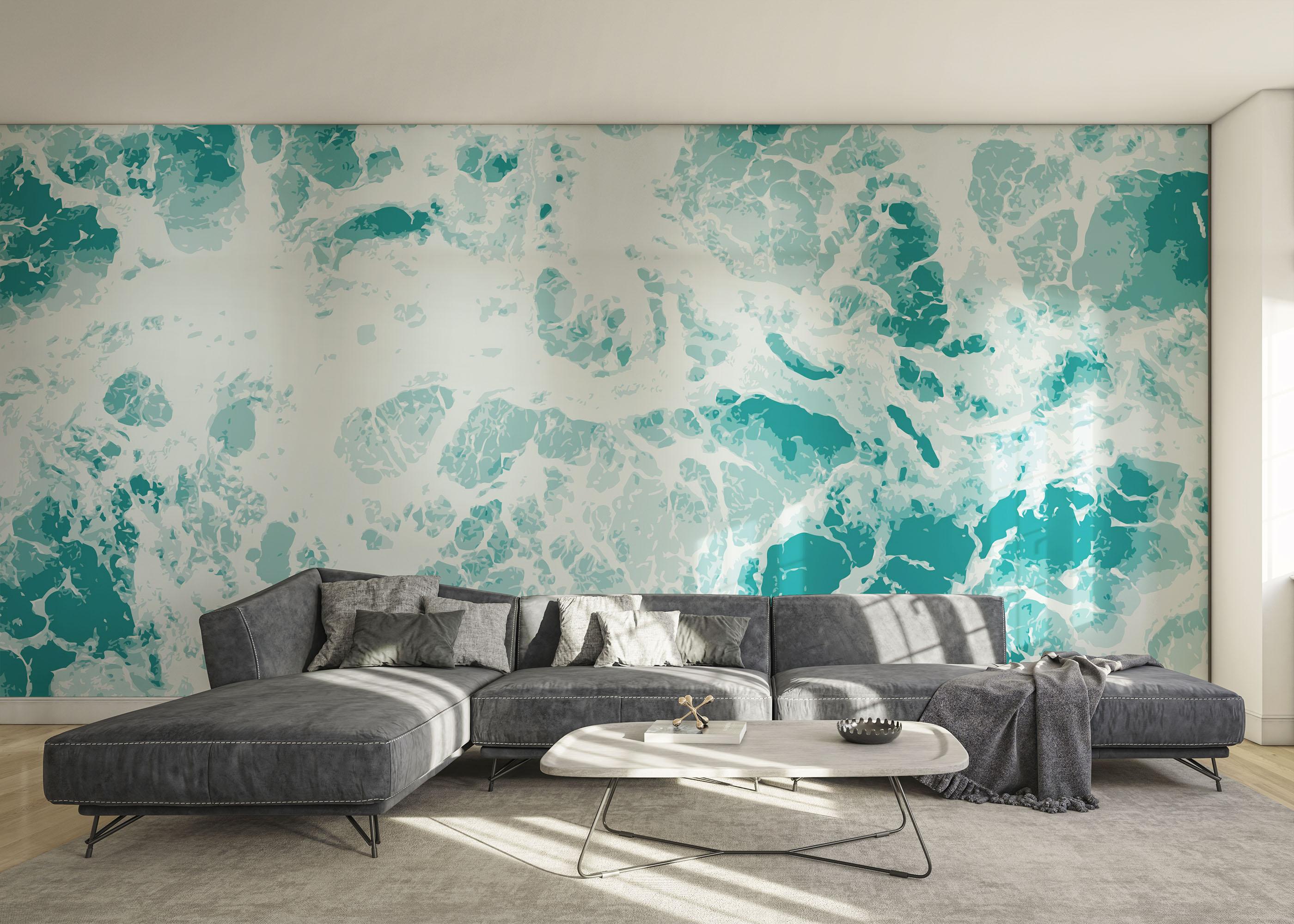 Fototapete Light Blue Water mockup 0