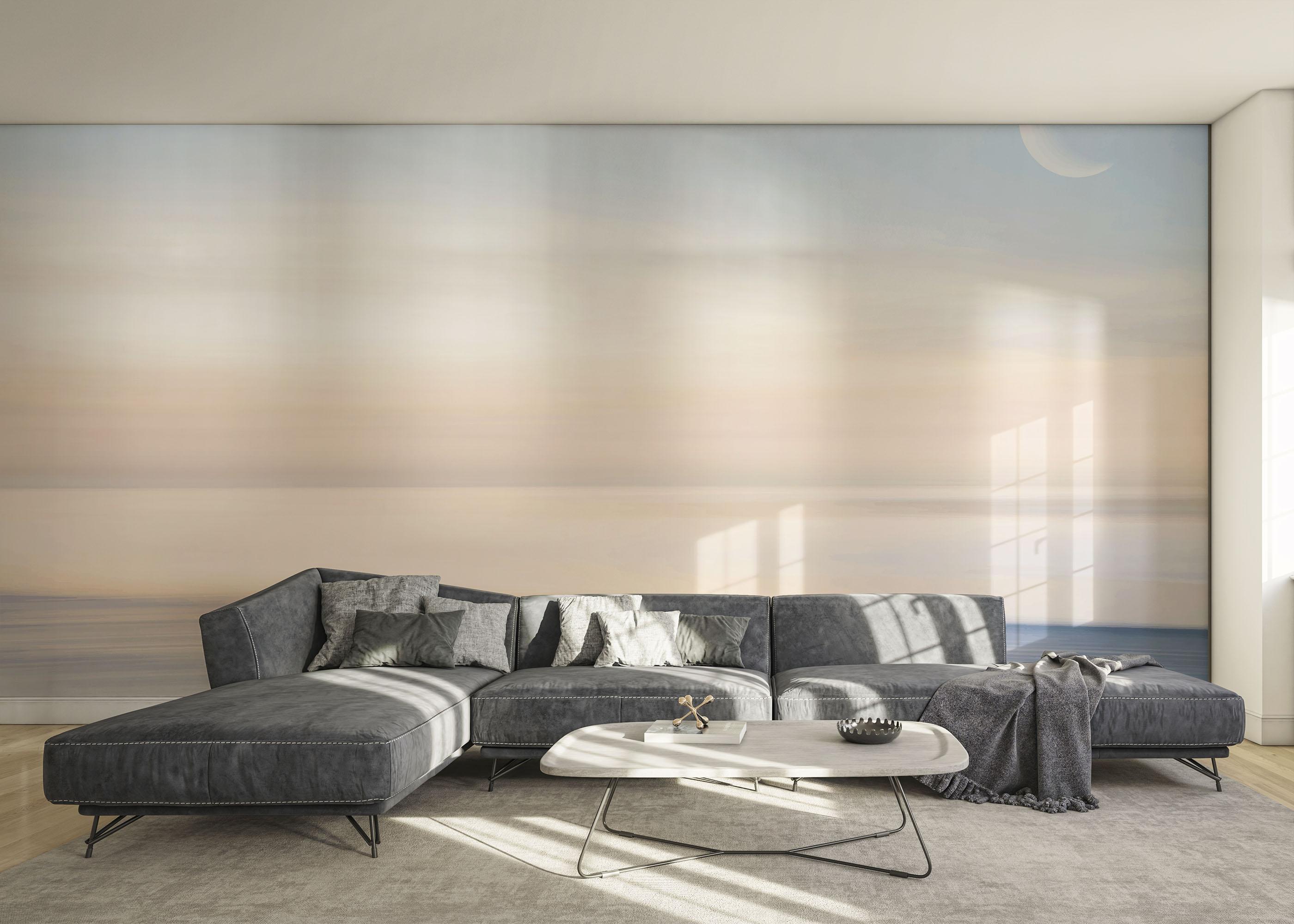 Fototapete Pastel Moon Ocean mockup 0