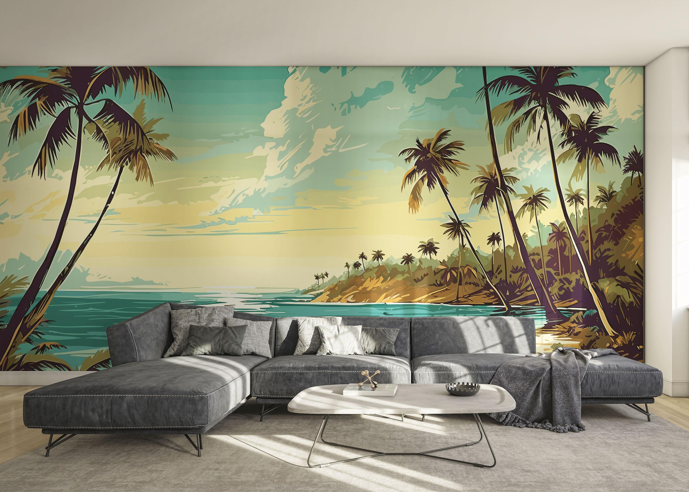 Fototapete Pretty Cloud Beach mockup 0