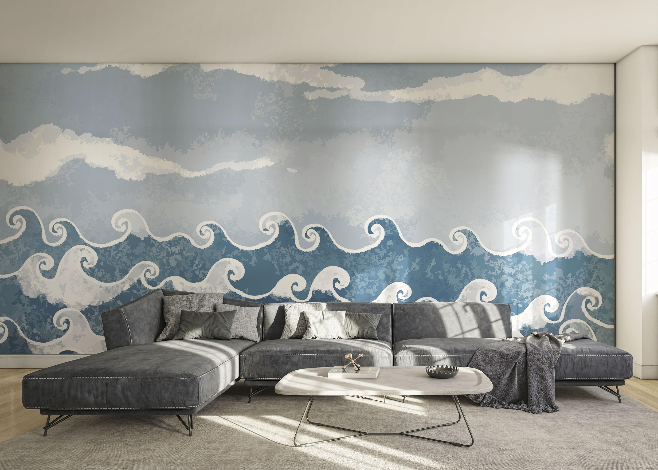 Fototapete Spiral Wave Art mockup 0