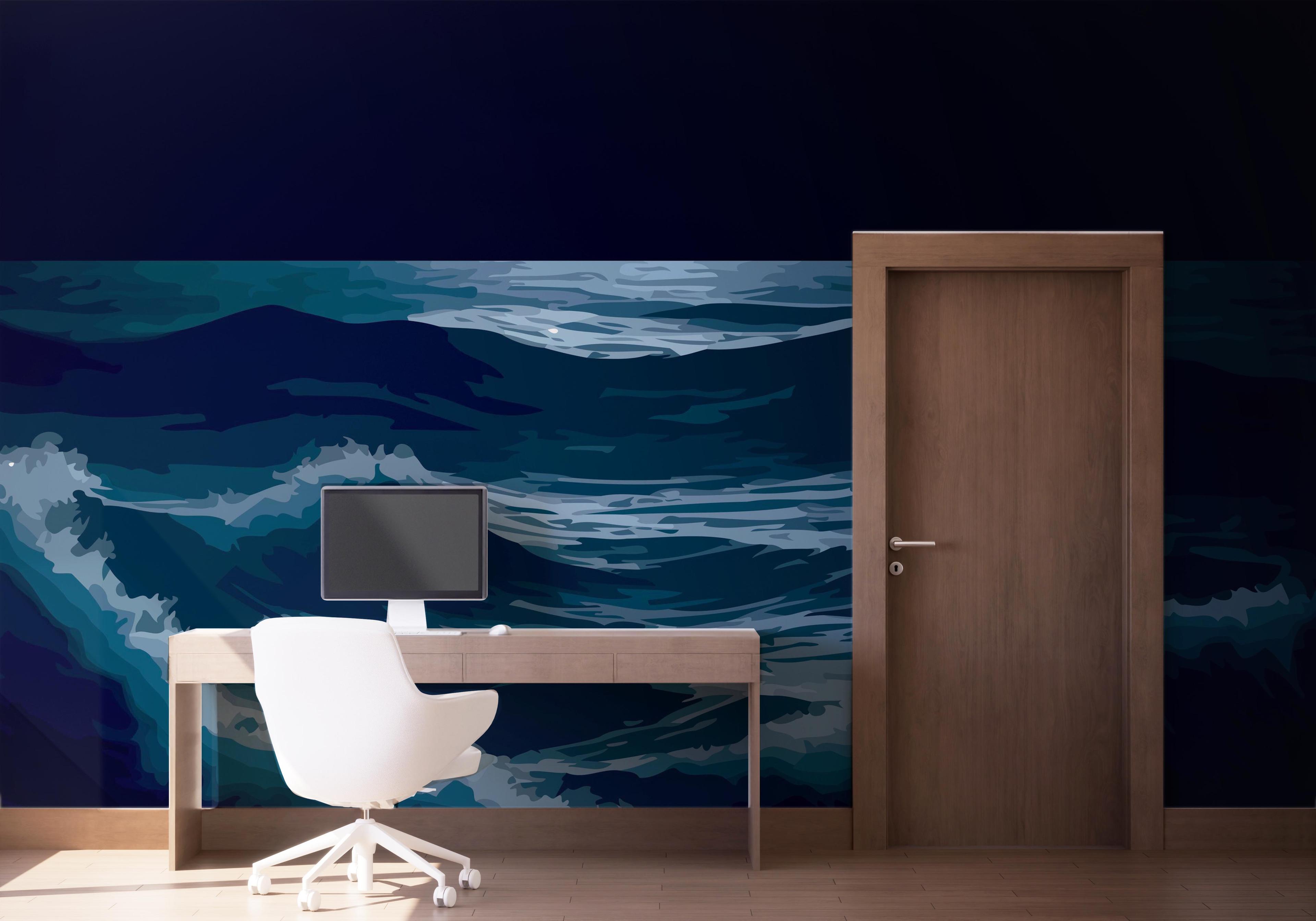 Fototapete Atlantic Ocean Night mockup 1
