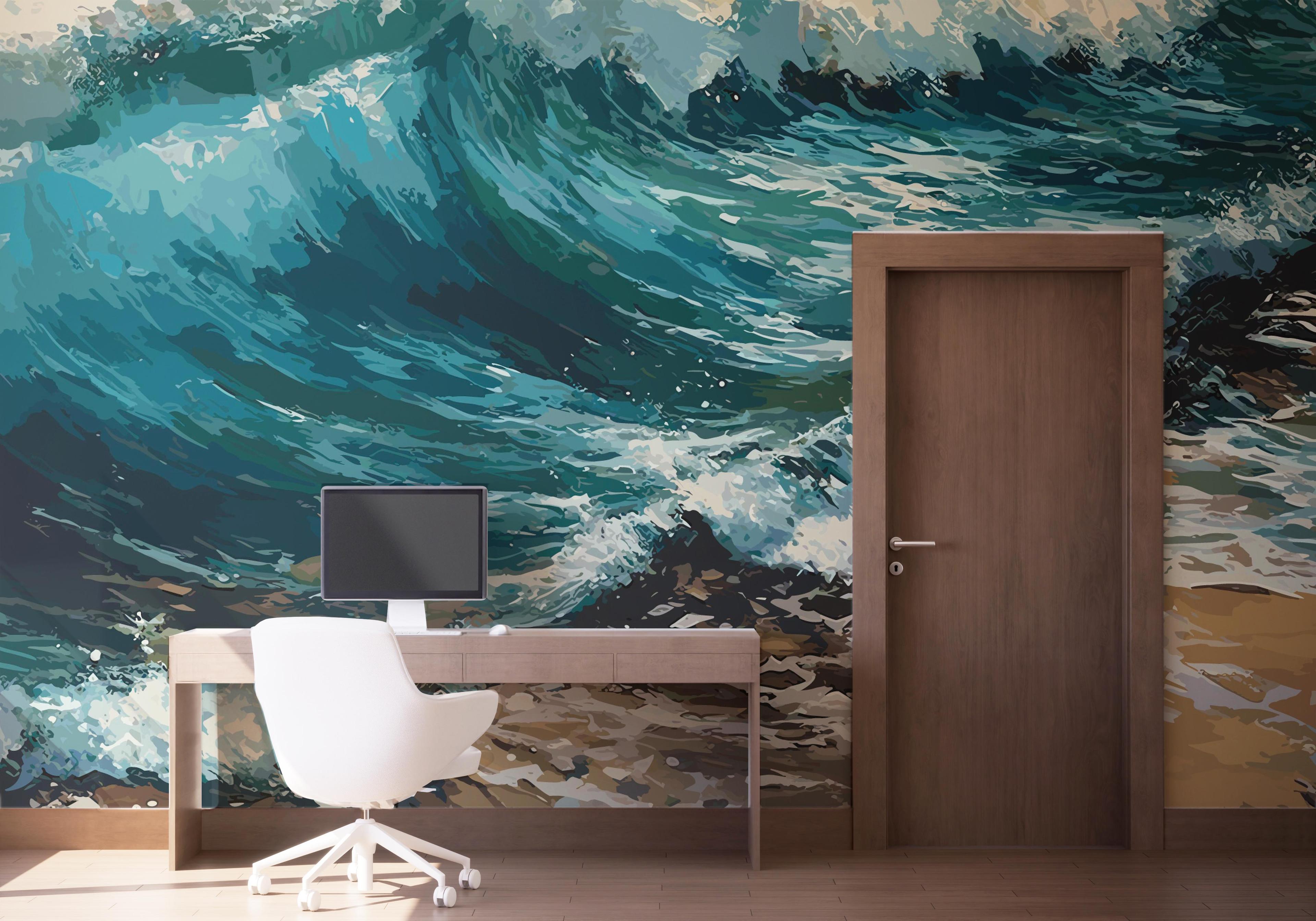 Fototapete Beach Sand Wave mockup 1