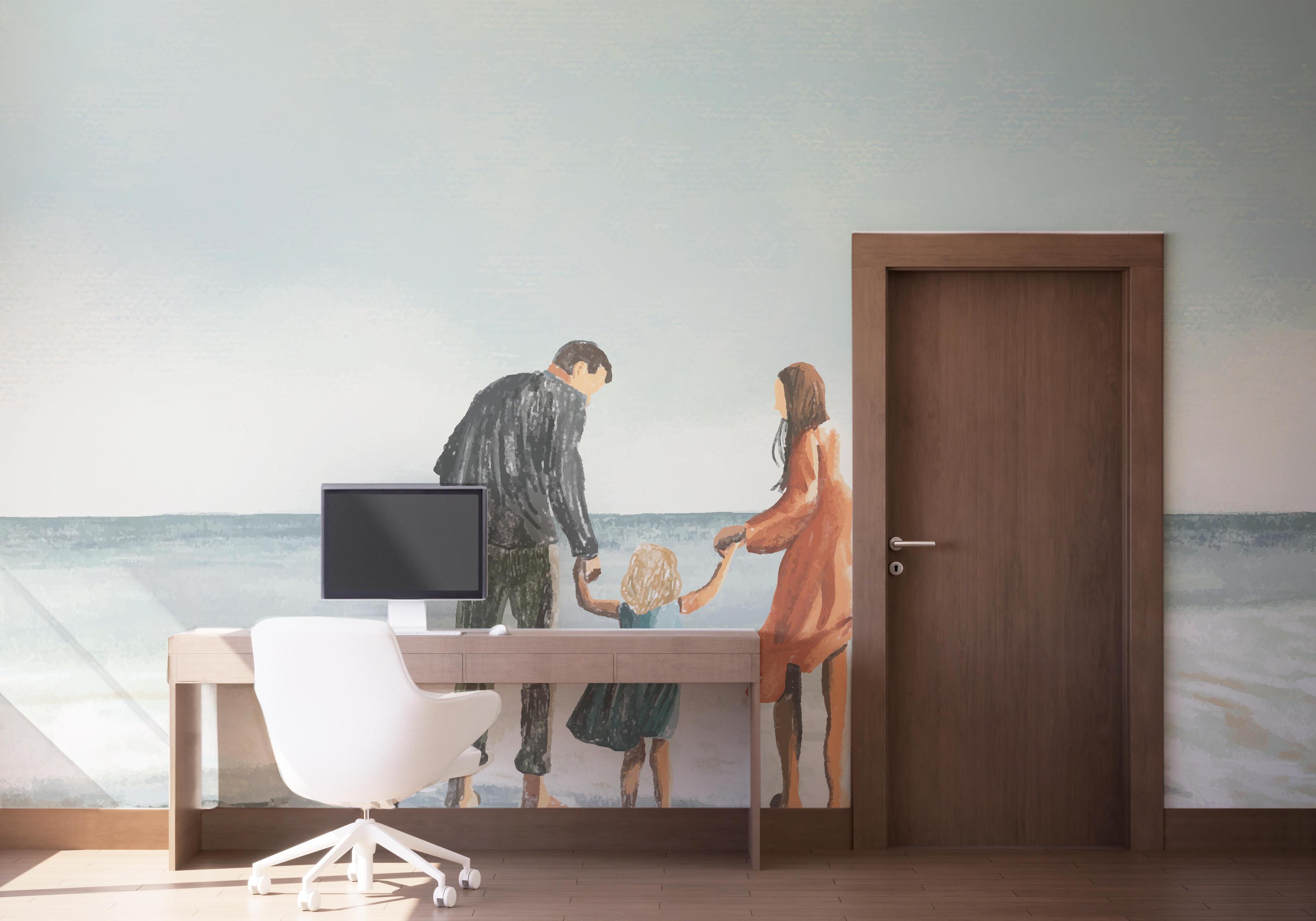 Fototapete Family Beach Art mockup 1