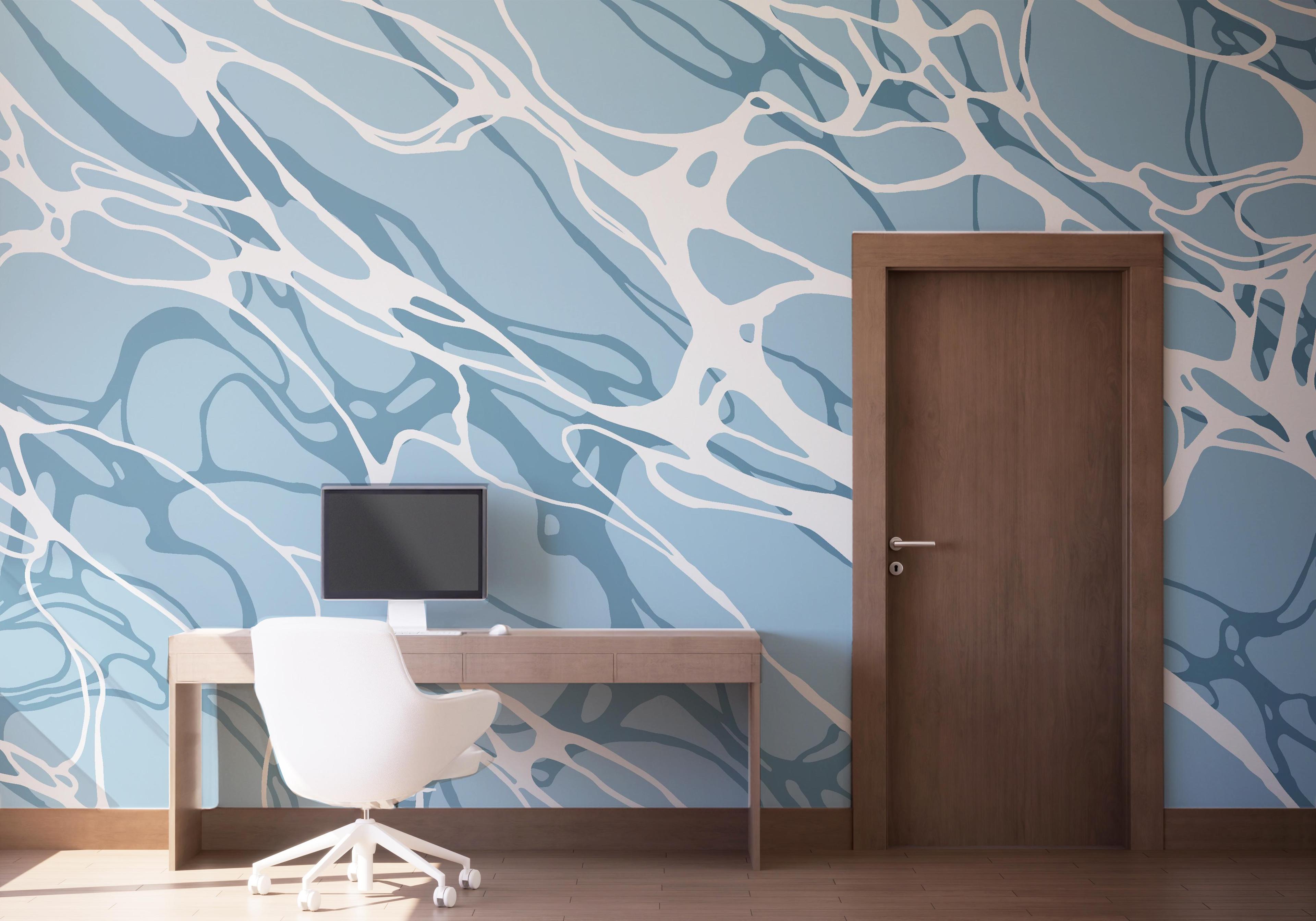 Fototapete Light Blue Water Art mockup 1