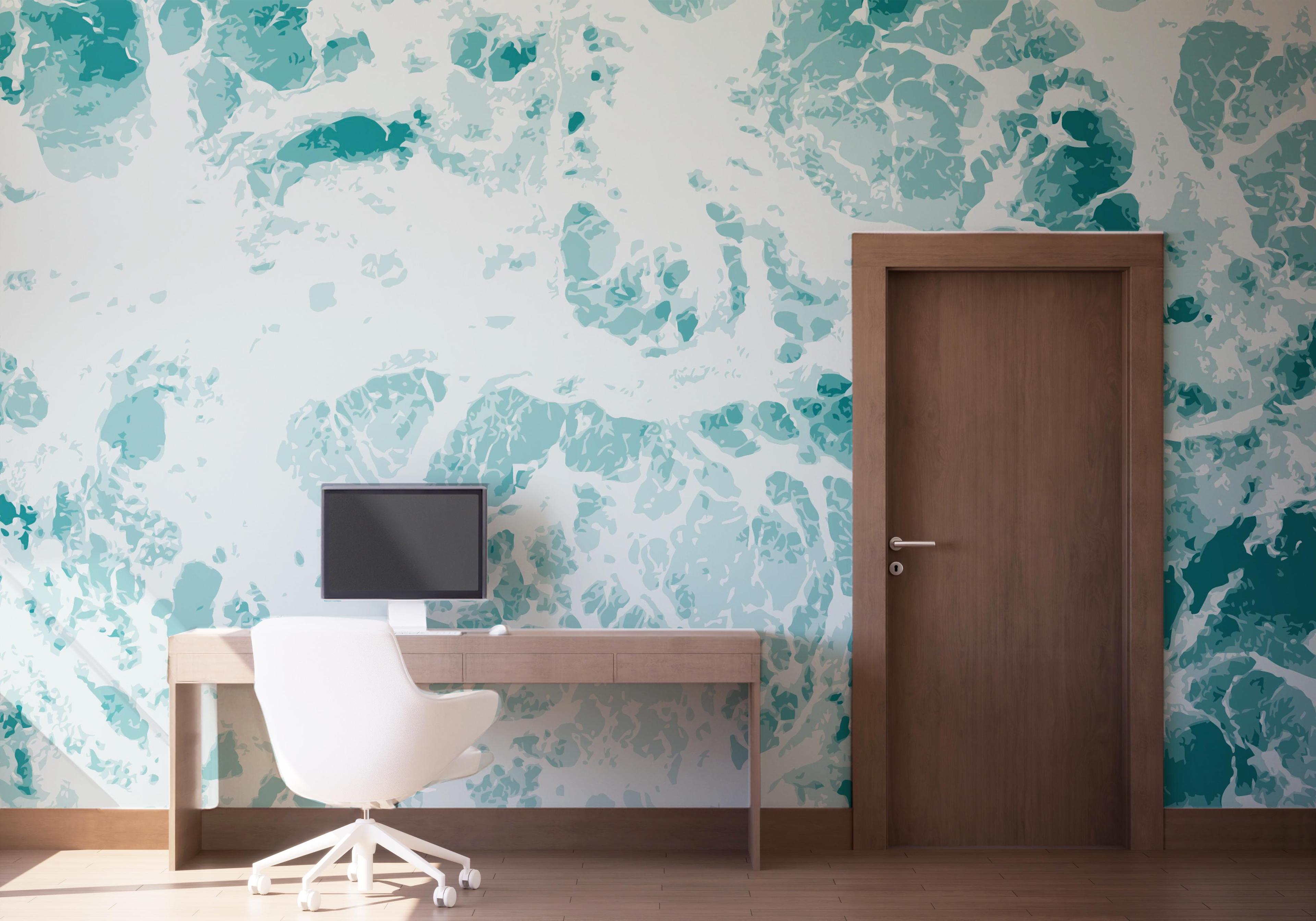 Fototapete Light Blue Water mockup 1