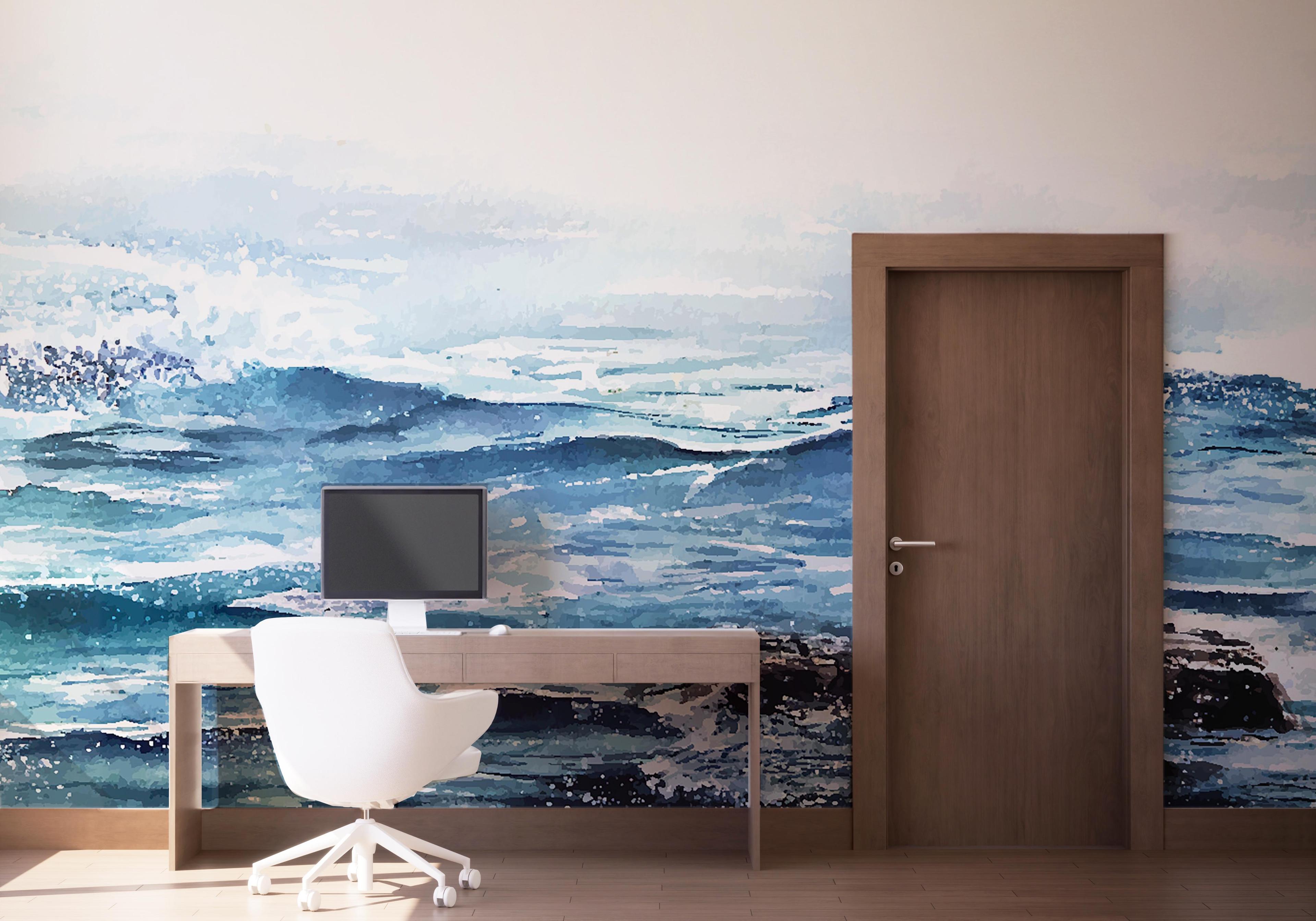 Fototapete Ocean Rock Wave mockup 1