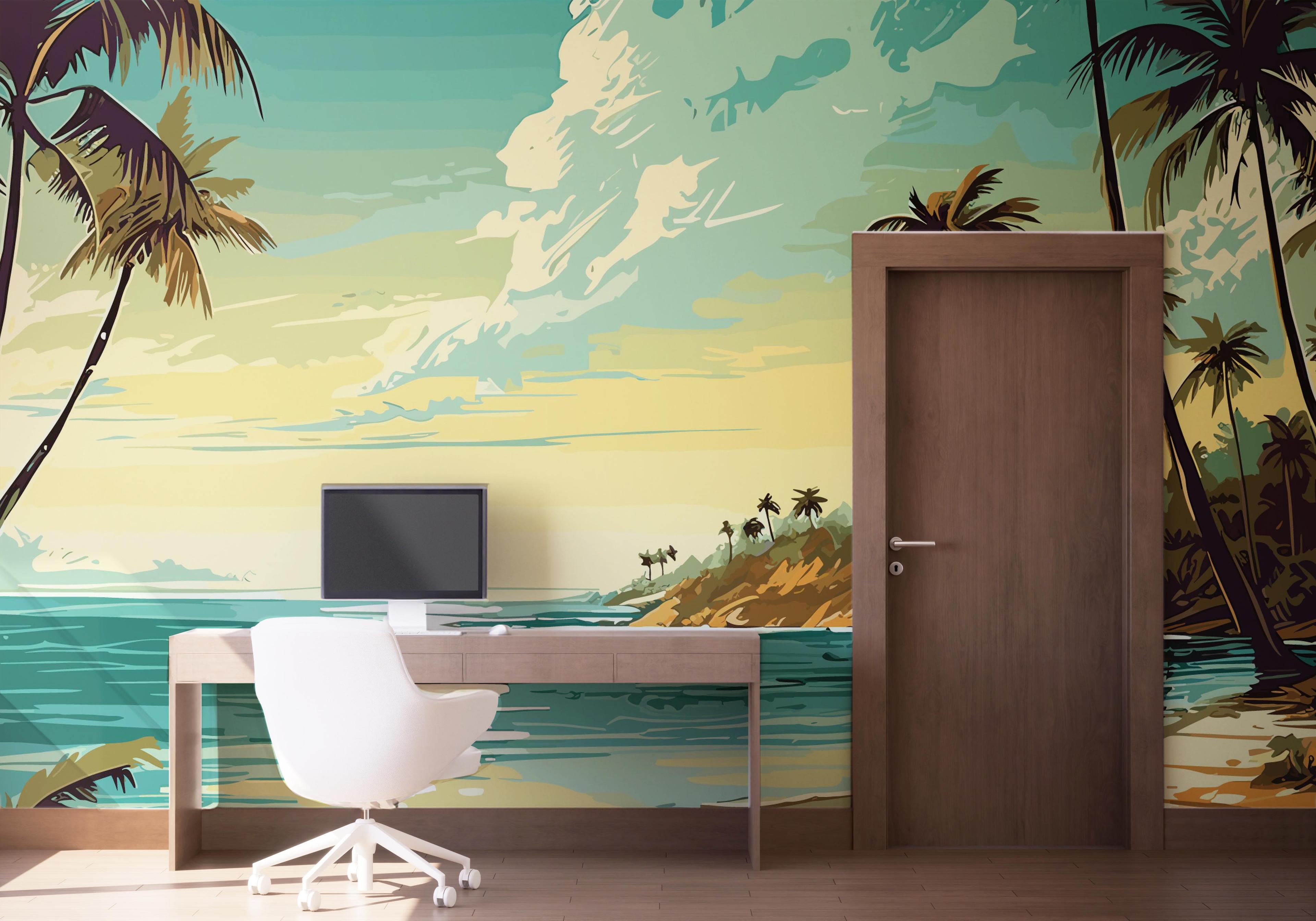 Fototapete Pretty Cloud Beach mockup 1