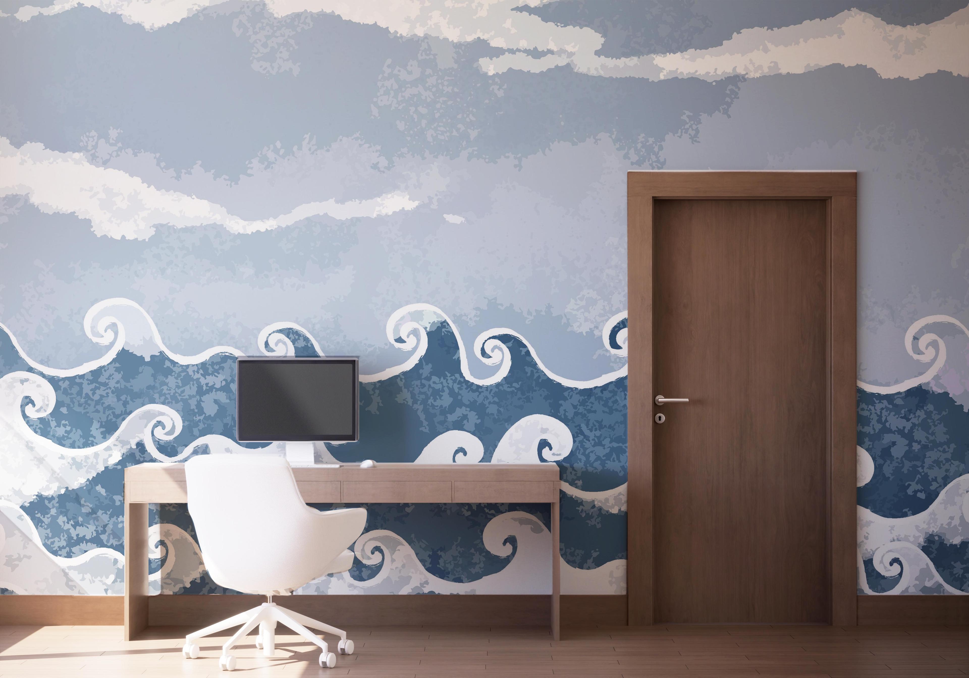 Fototapete Spiral Wave Art mockup 1