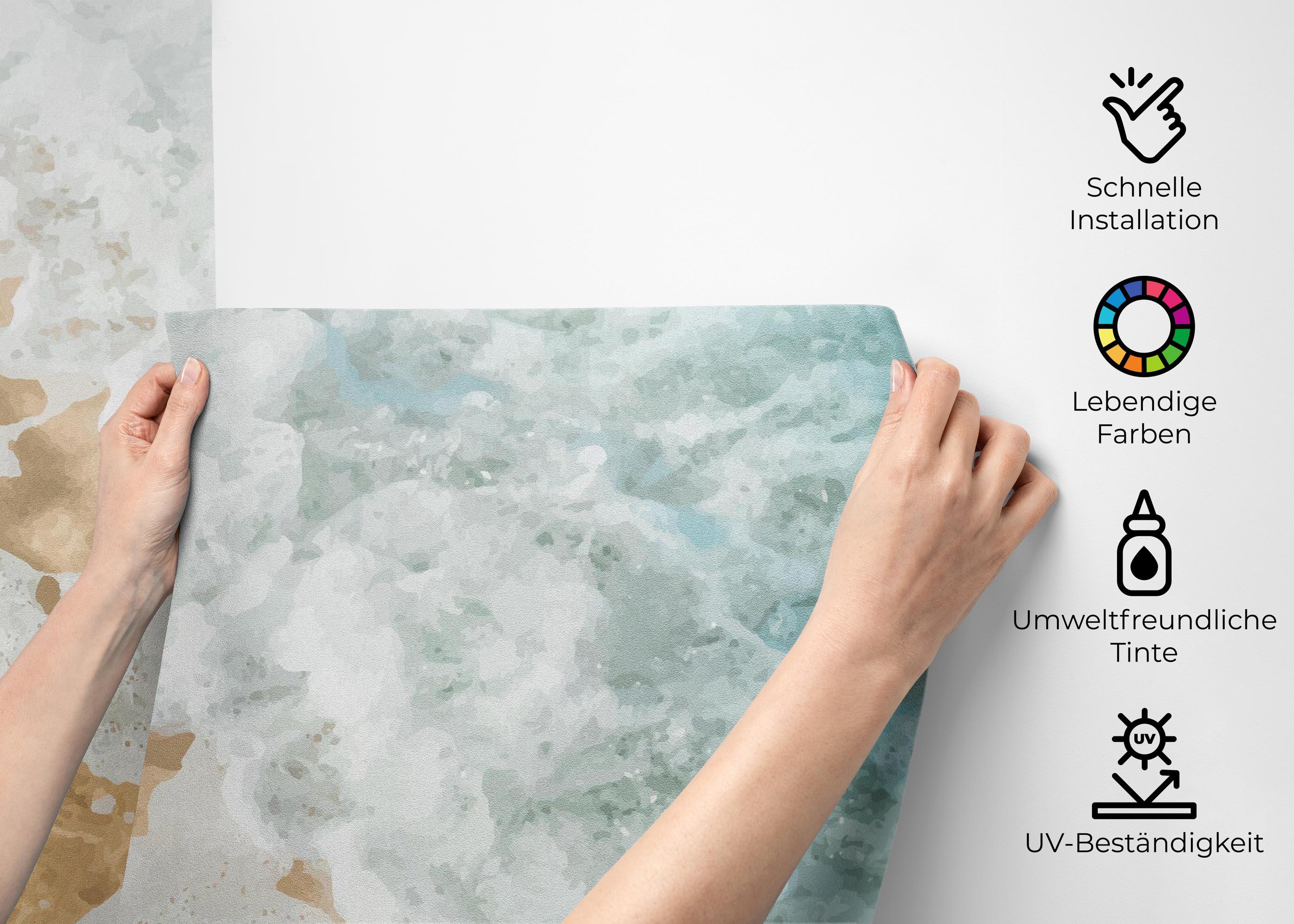 Fototapete Blue Cream Beach mockup 2