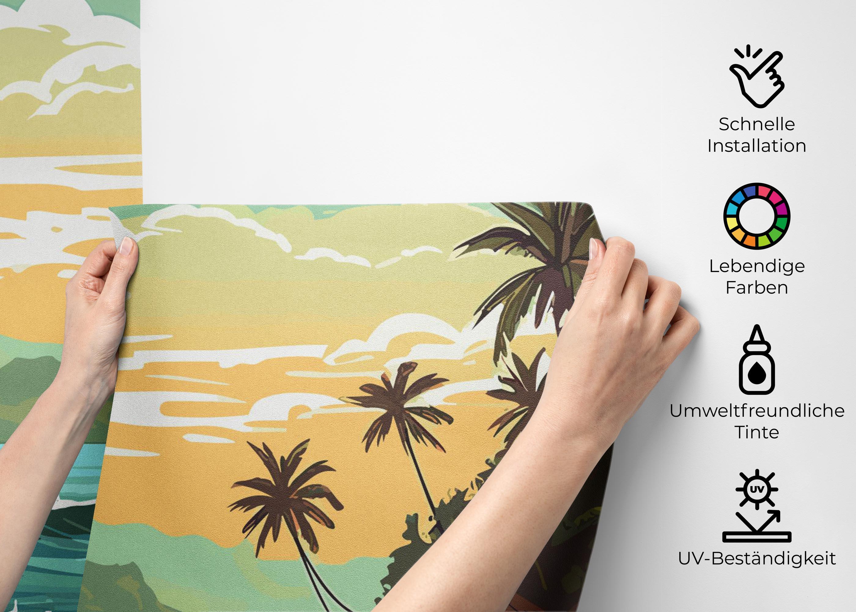 Fototapete Cartoon Beach Art mockup 2