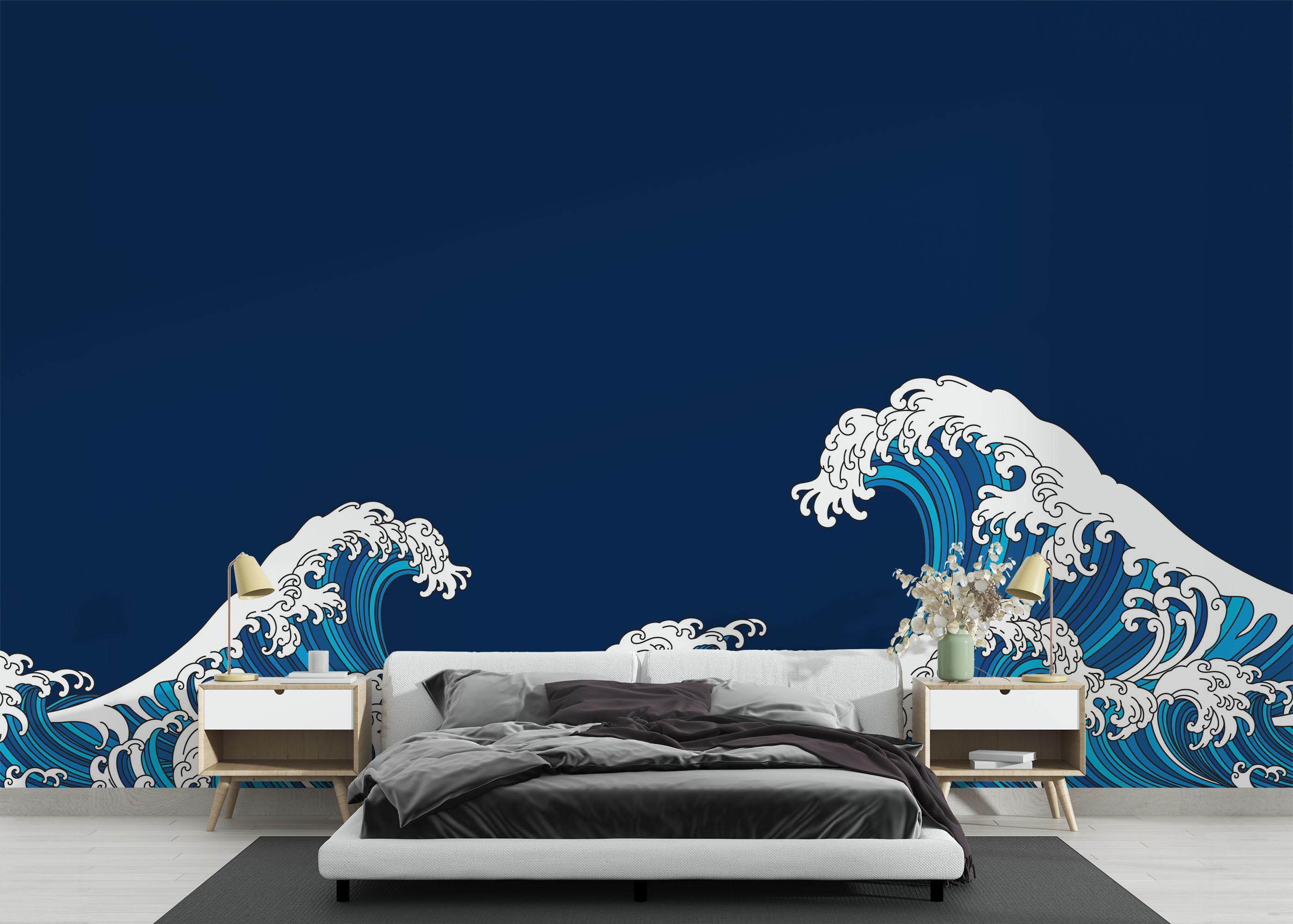 Fototapete Asian Style Wave mockup 3