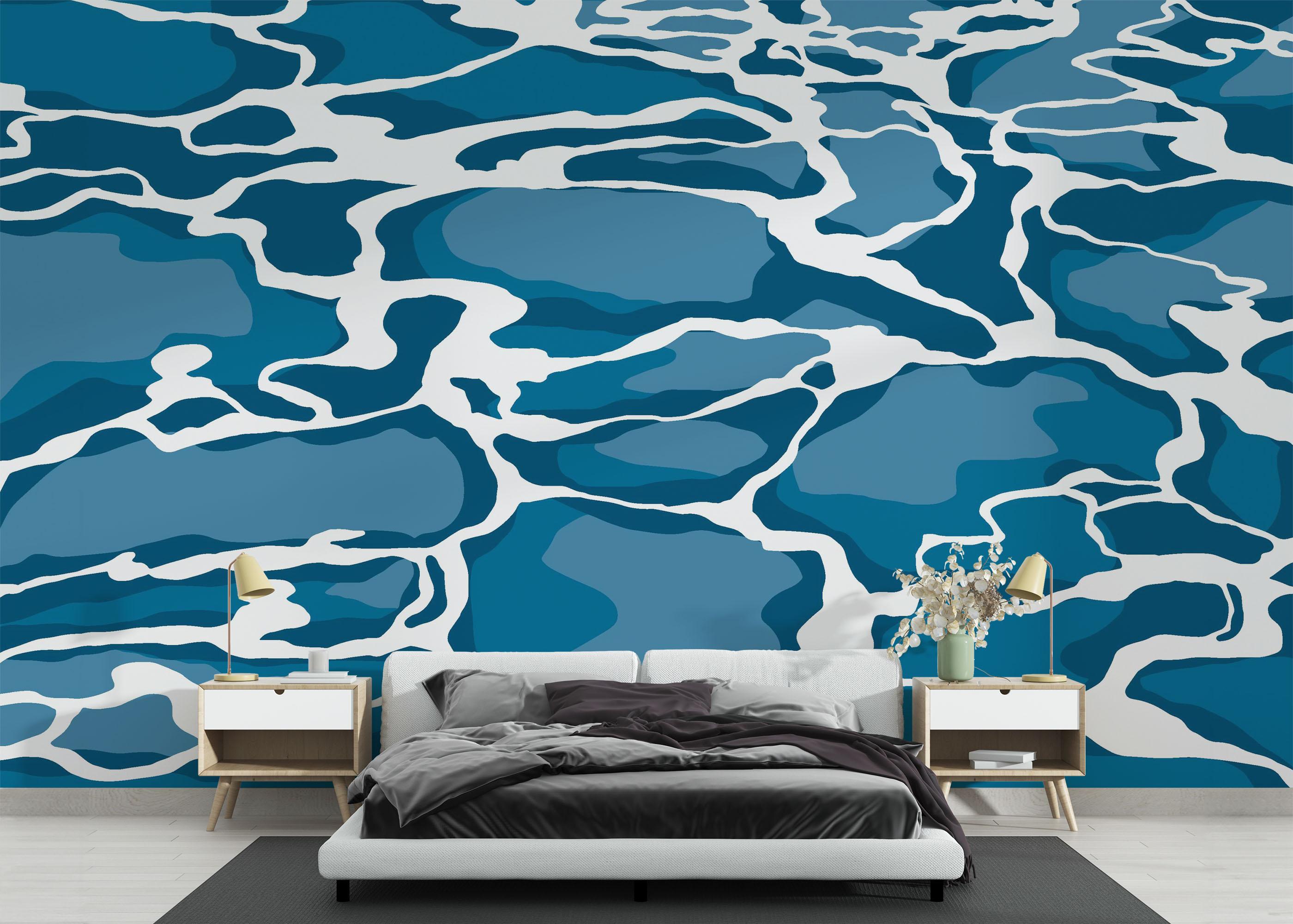 Fototapete Blue Water Art mockup 3